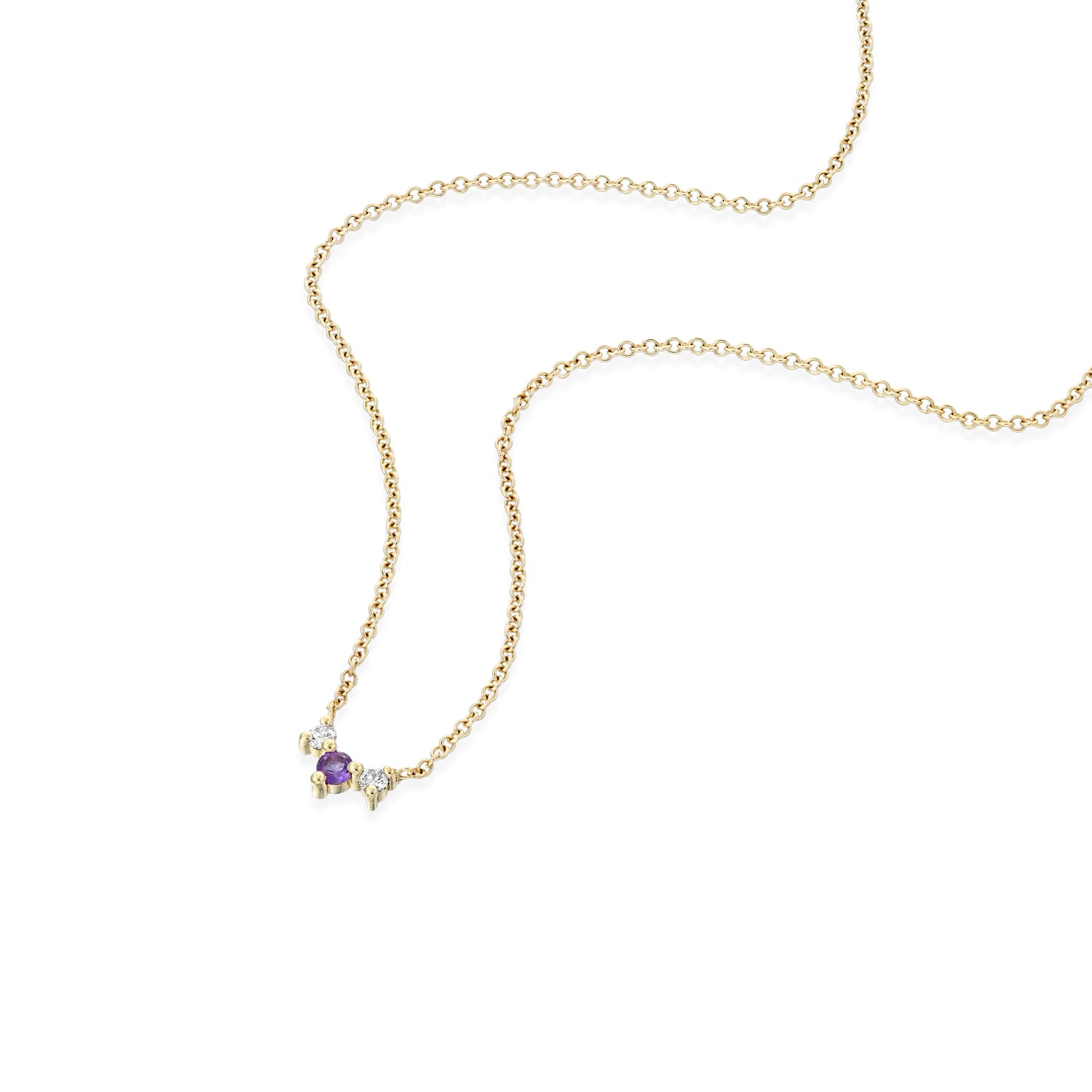 Frida amethyst and white diamonds Necklace
