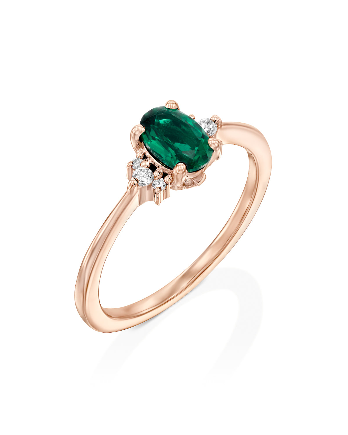 Ella Ring with Emerald and Diamonds