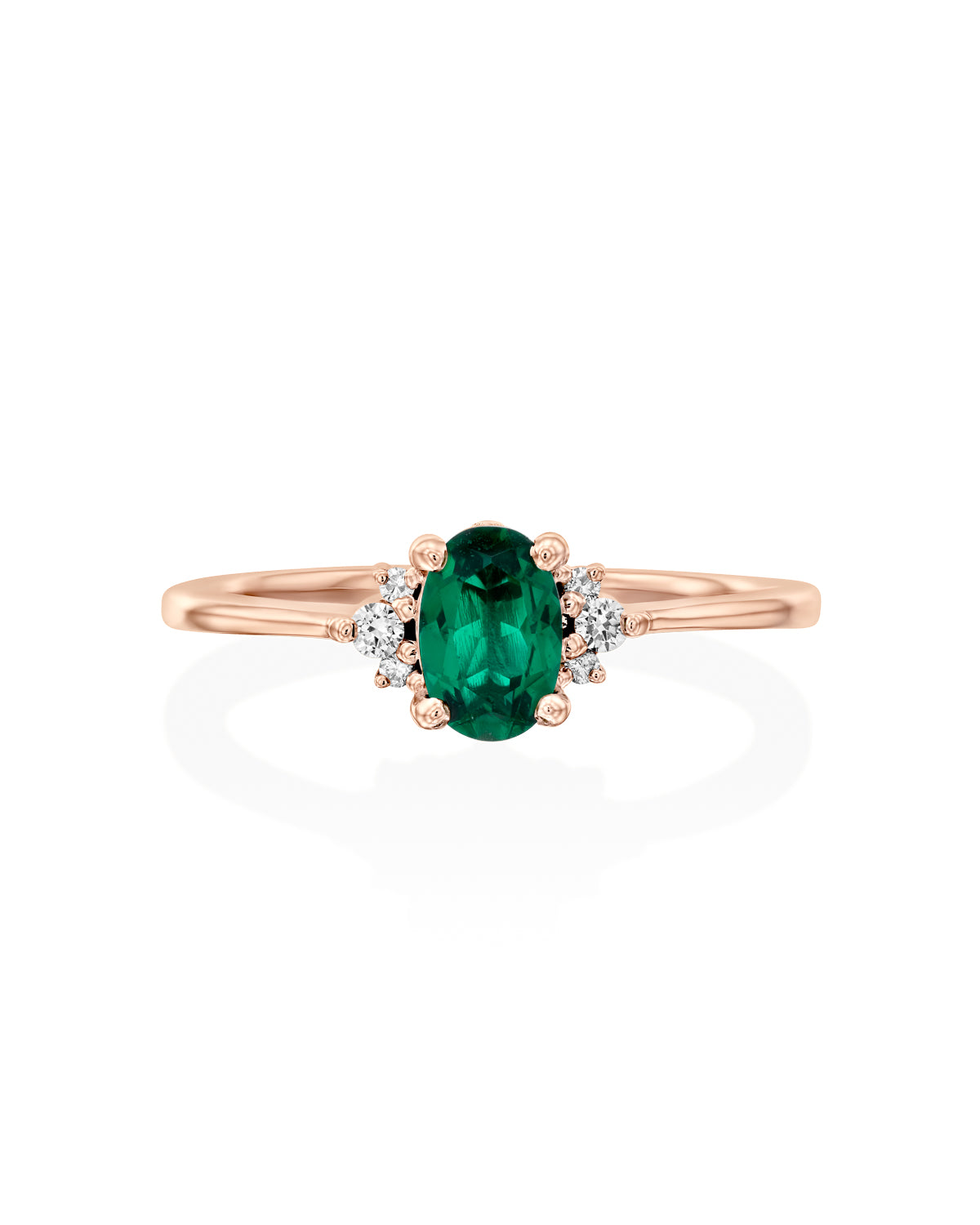 Ella Ring with Emerald and Diamonds