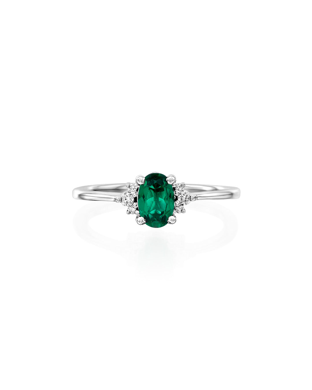 Ella Ring with Emerald and Diamonds
