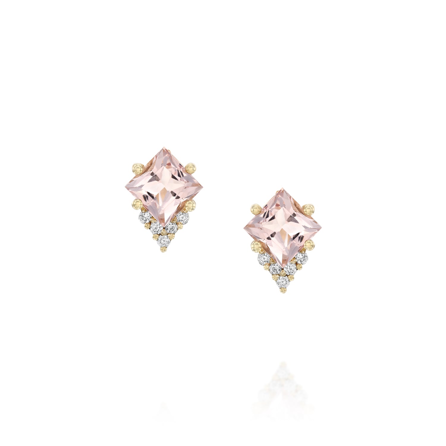 Juliette Earring With Diamonds and Morganite