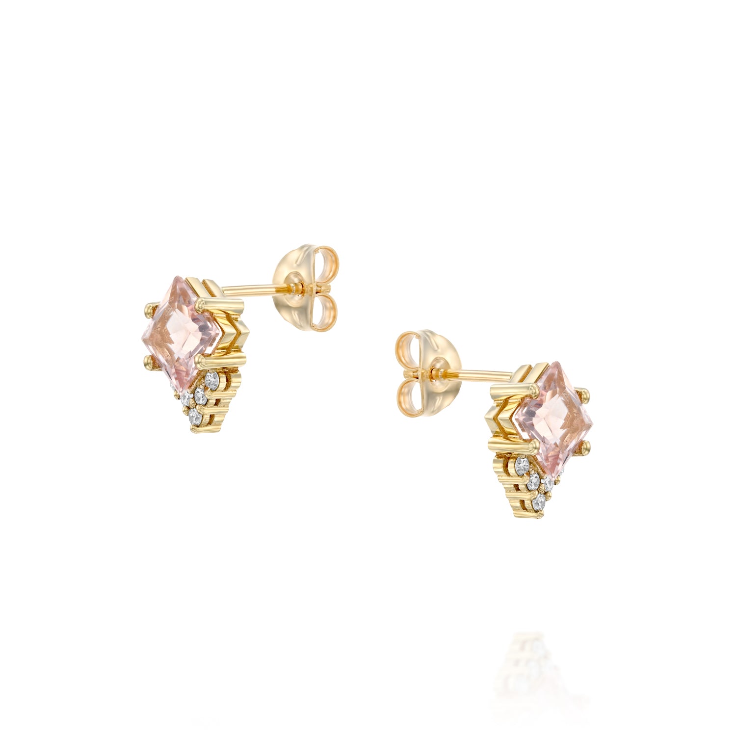Juliette Earring With Diamonds and Morganite