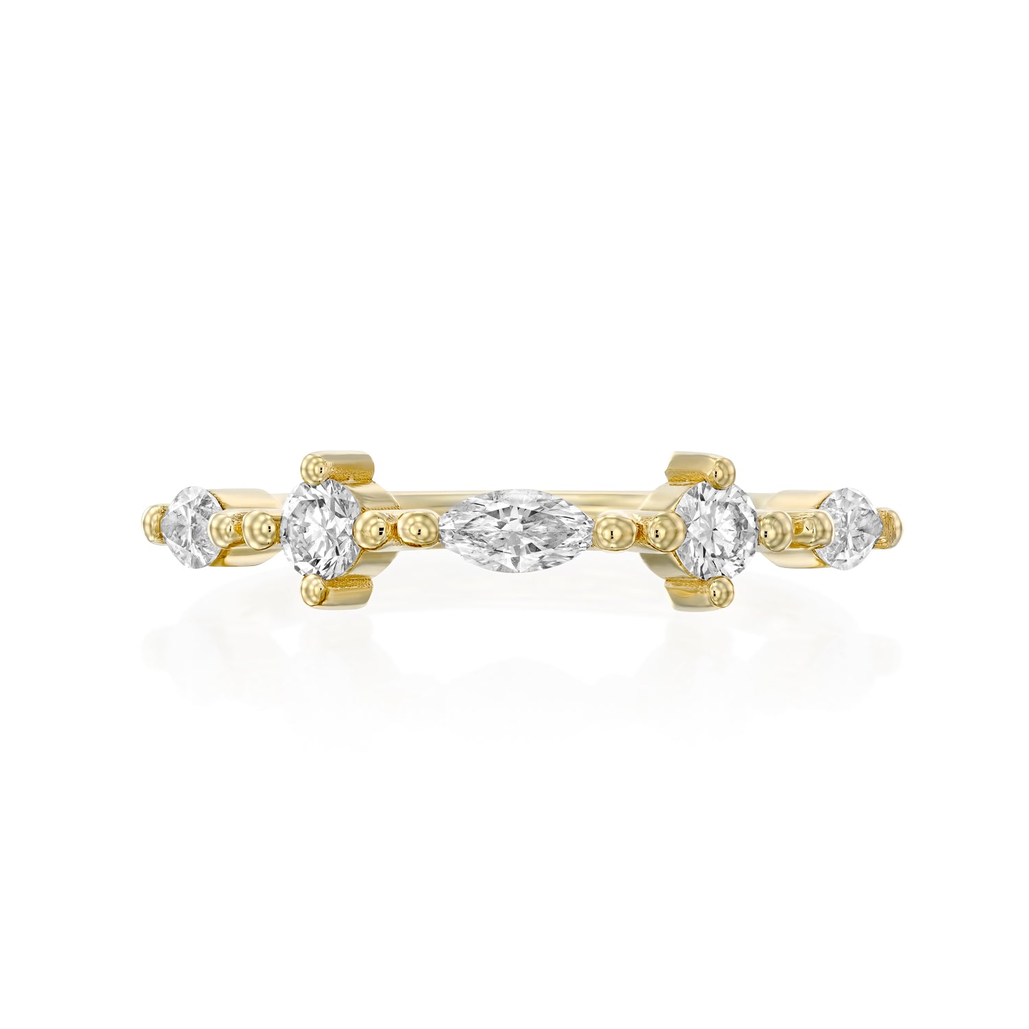 Lir Gold Ring with White Diamonds