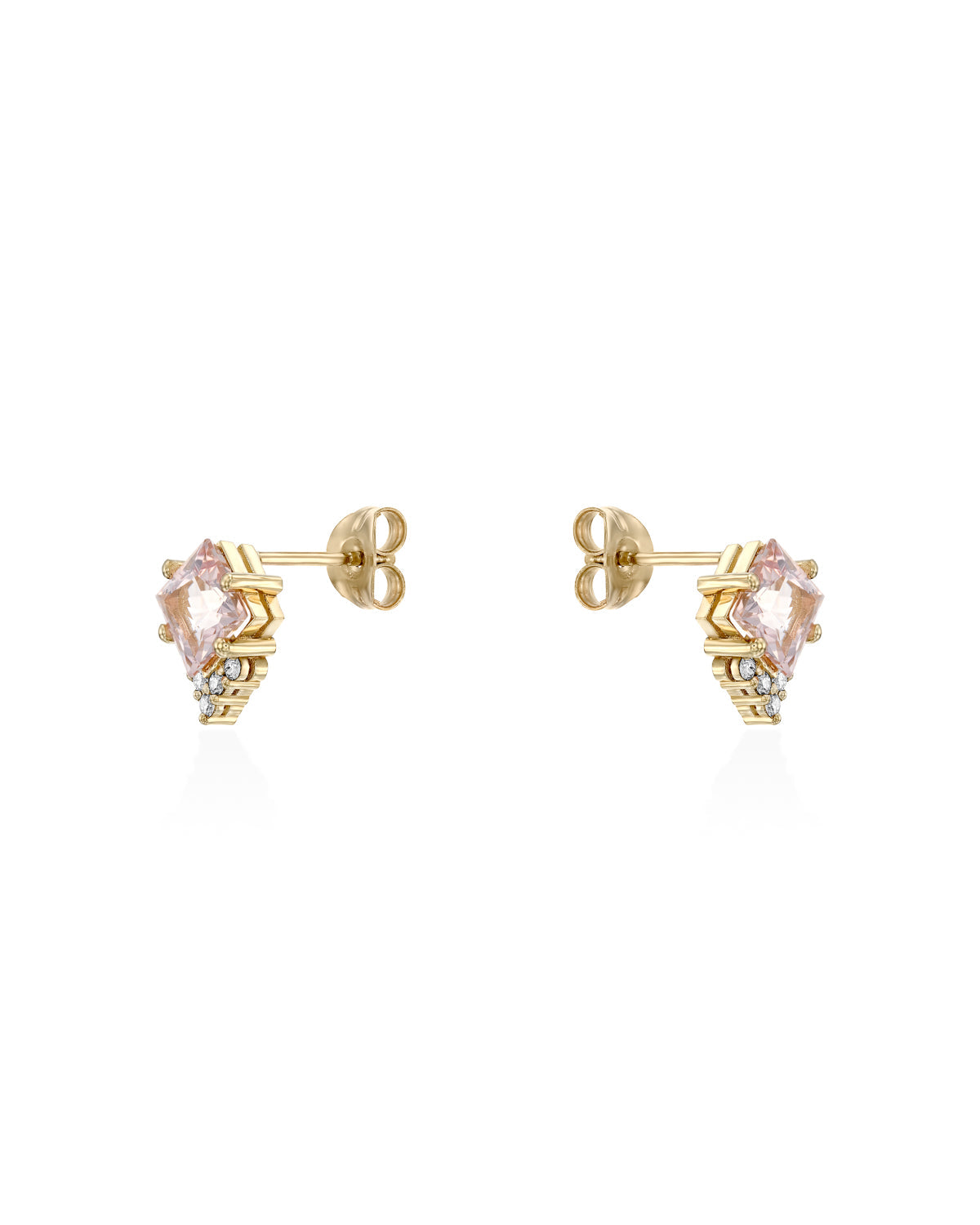 Juliette Earring With Diamonds and Morganite