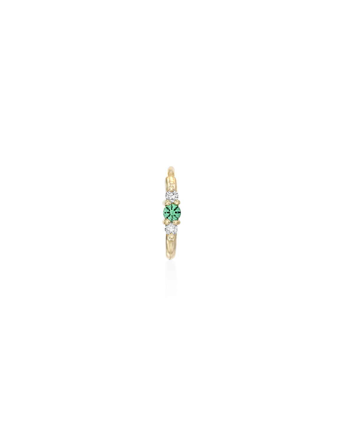 Audrey Hoop With Emerald And White Diamonds