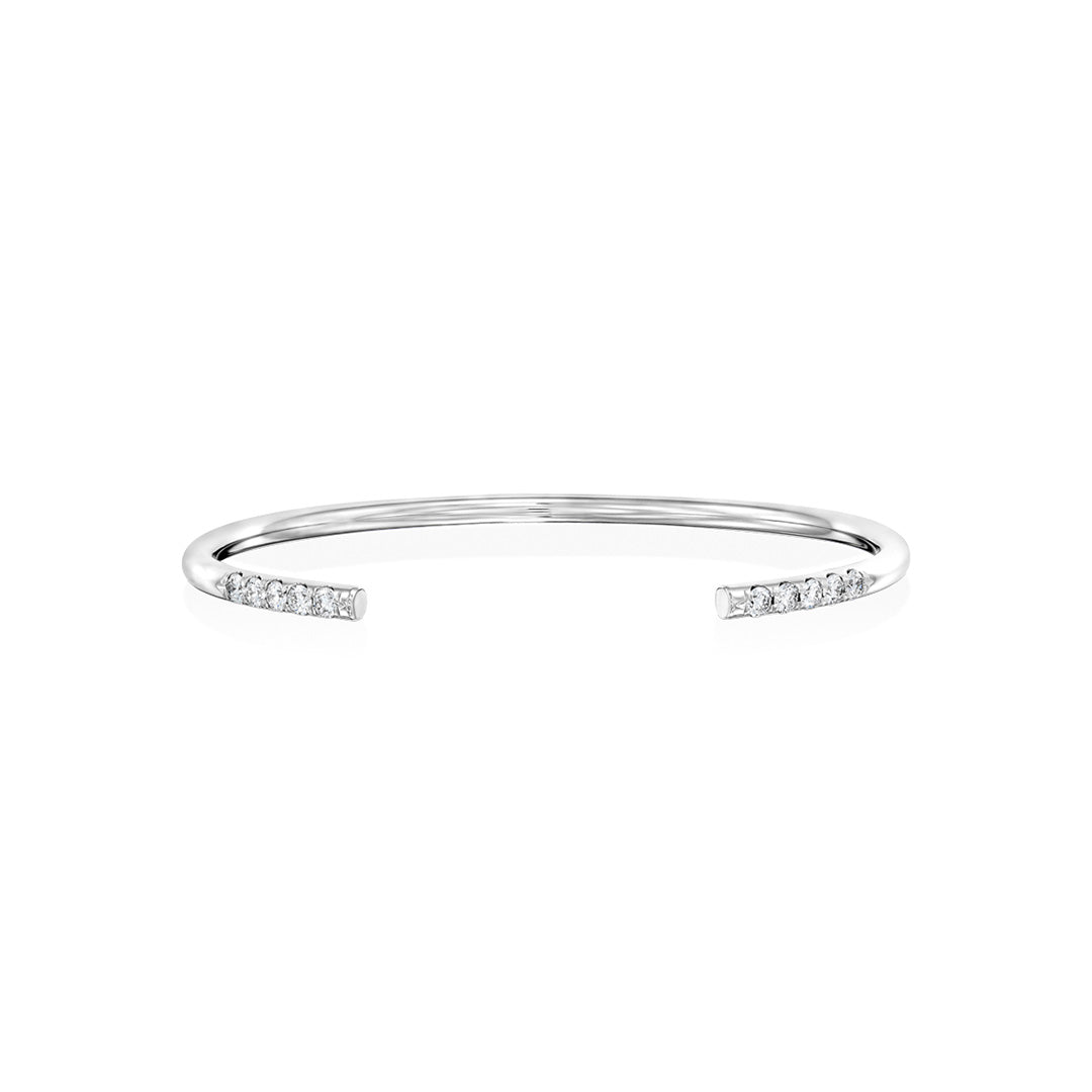 Brandon Enlarged Cuff White Gold Bracelet White Diamonds