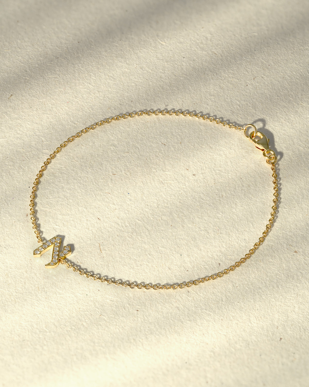 Hebrew Letter Dimonds Bracelet