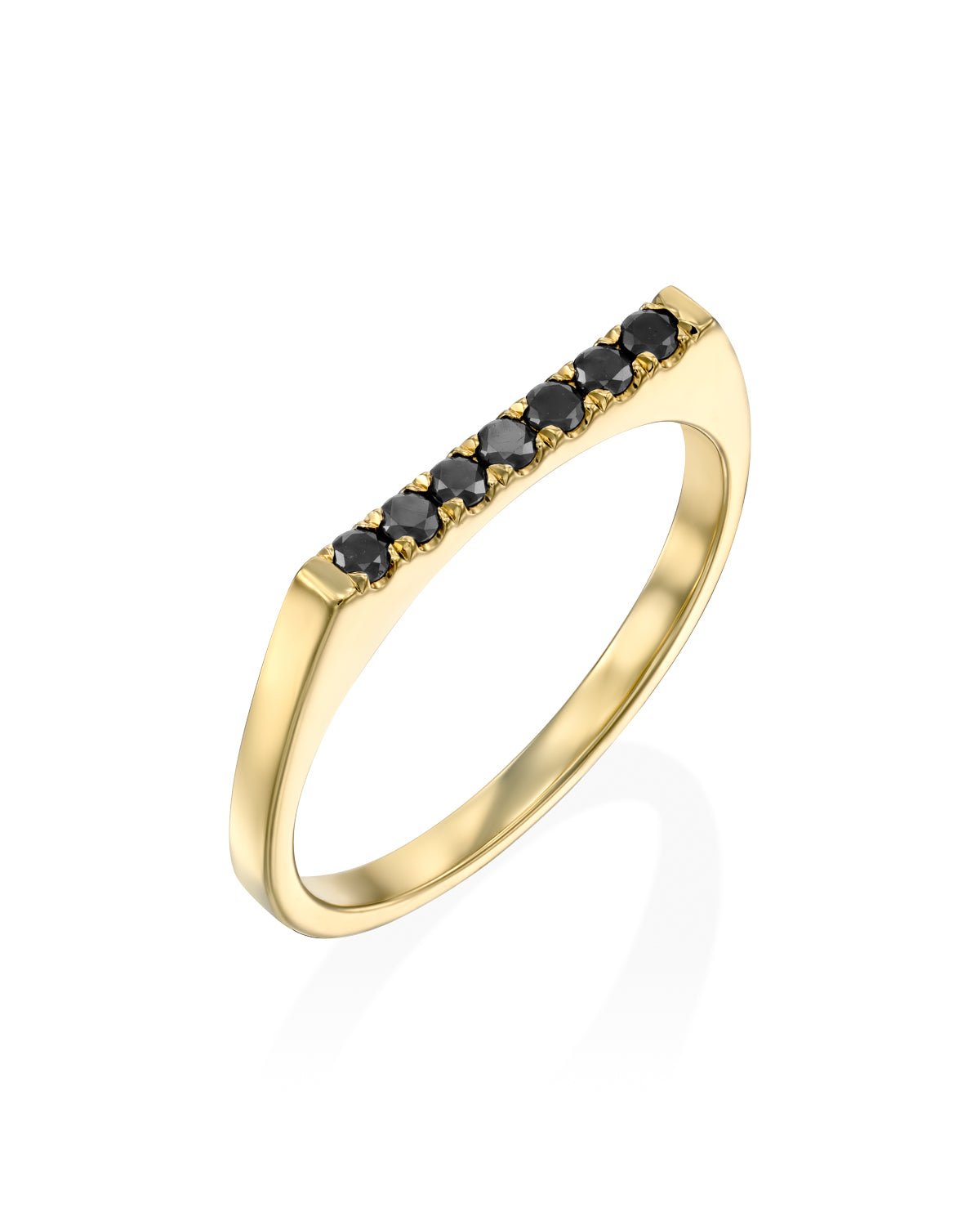 Carrie Gold Ring Black Diamonds