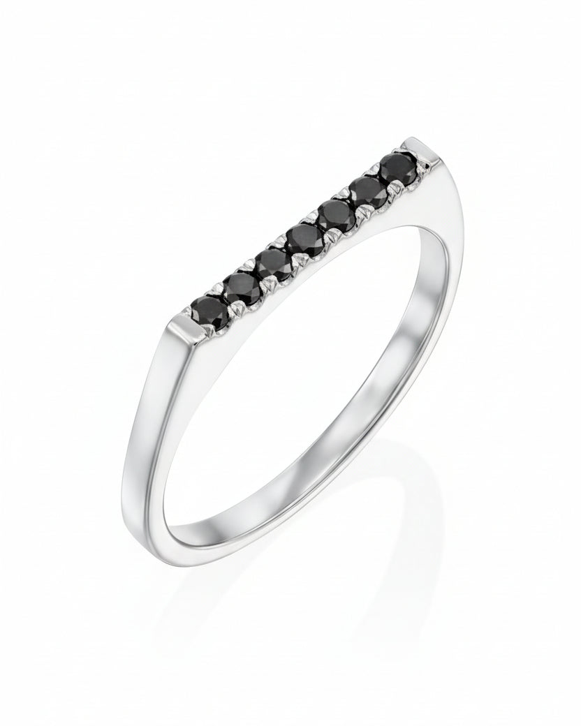 Carrie Gold Ring Black Diamonds