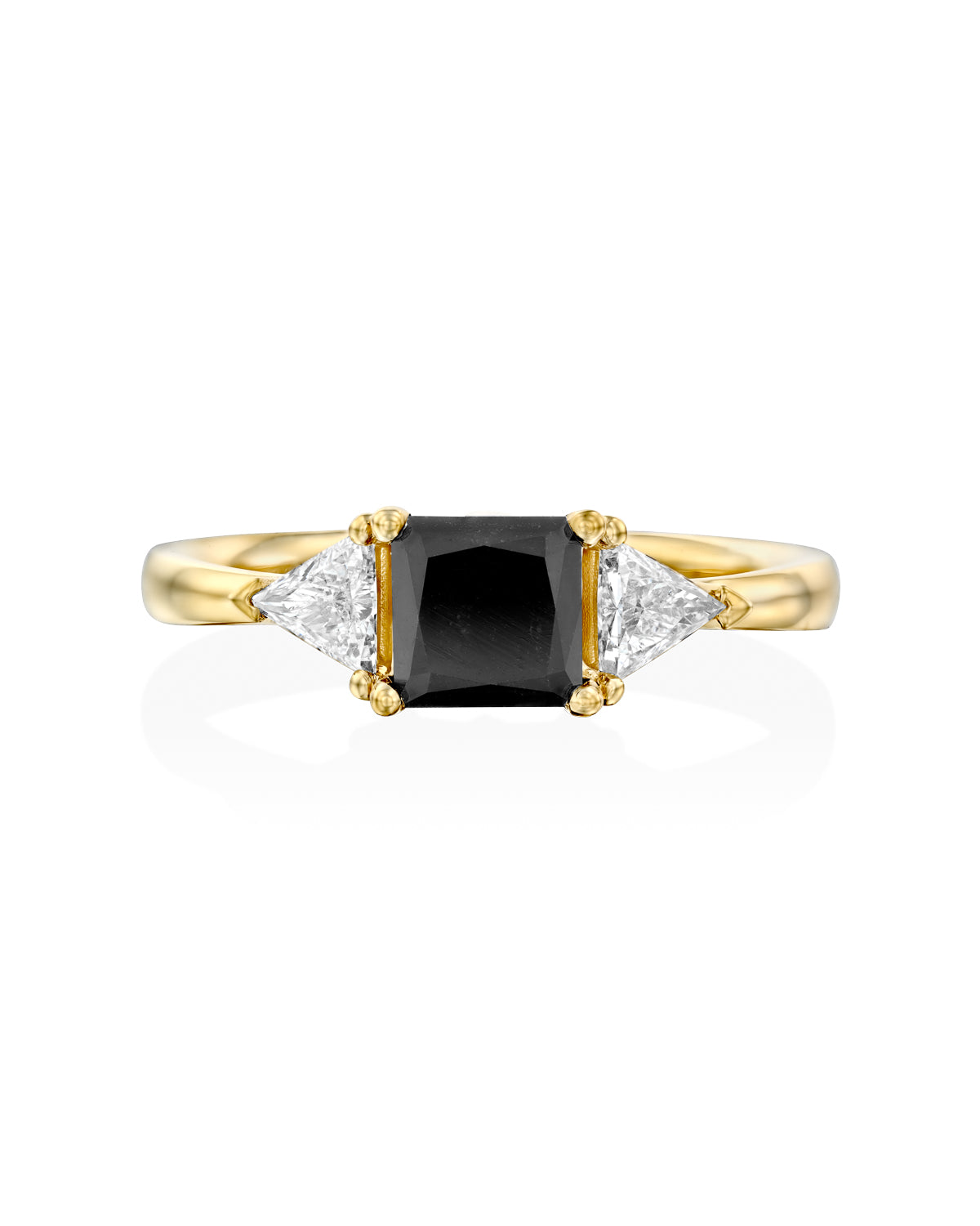 Anya Ring with black and white diamonds