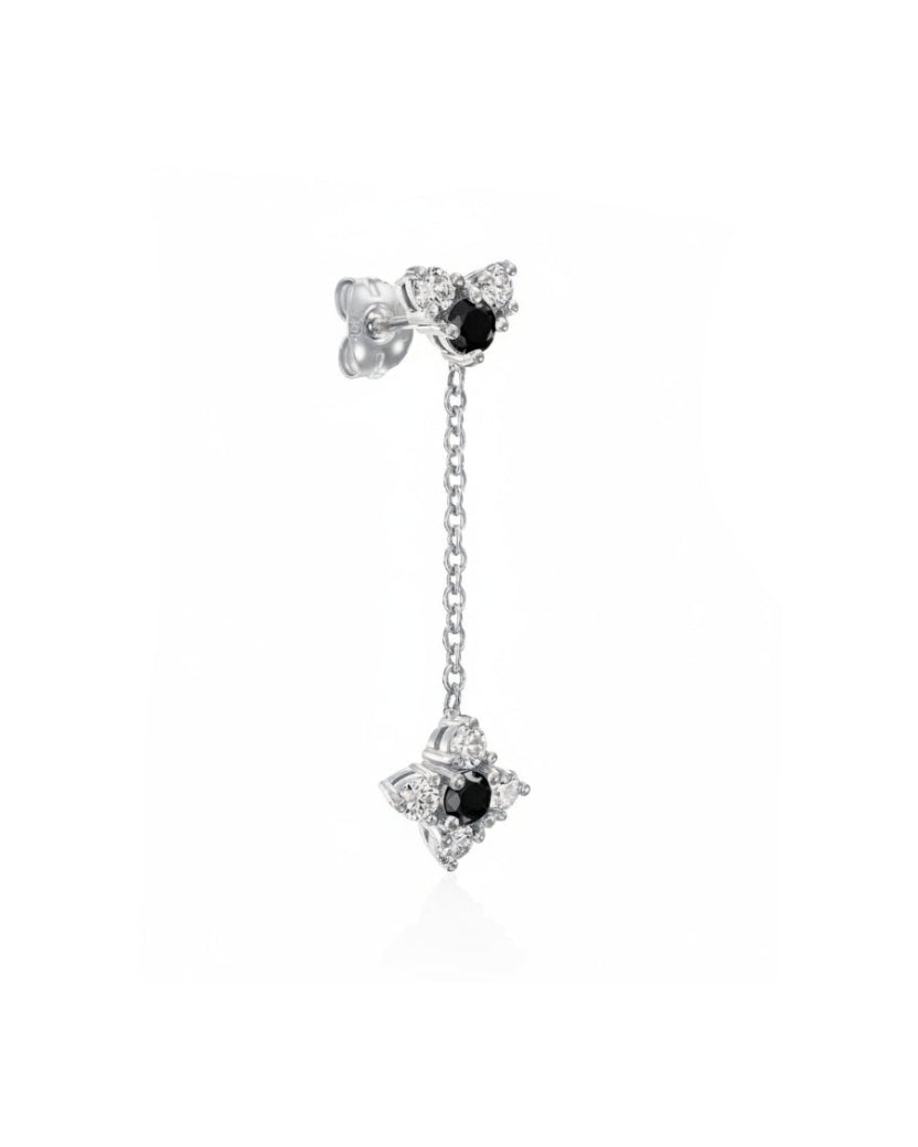 Alexandra Gold Earring Black & White Diamonds