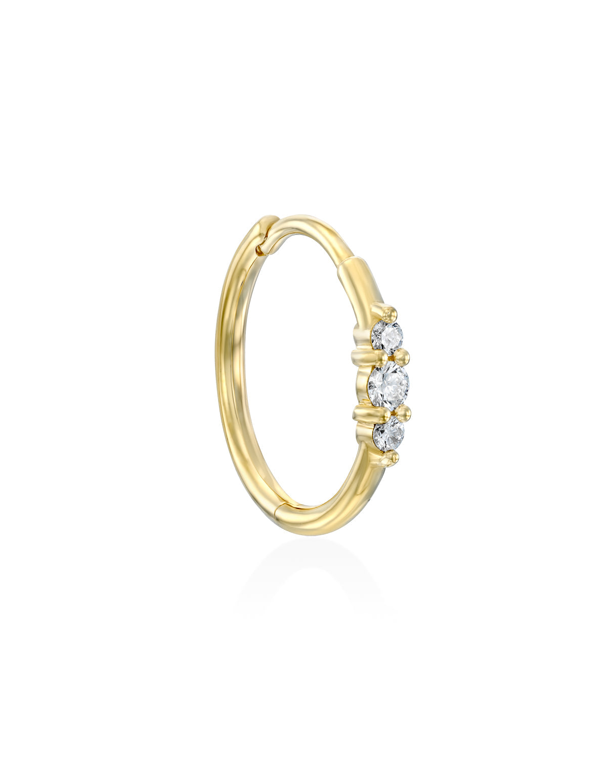 Large Audrey Hoop Earring with White Diamonds