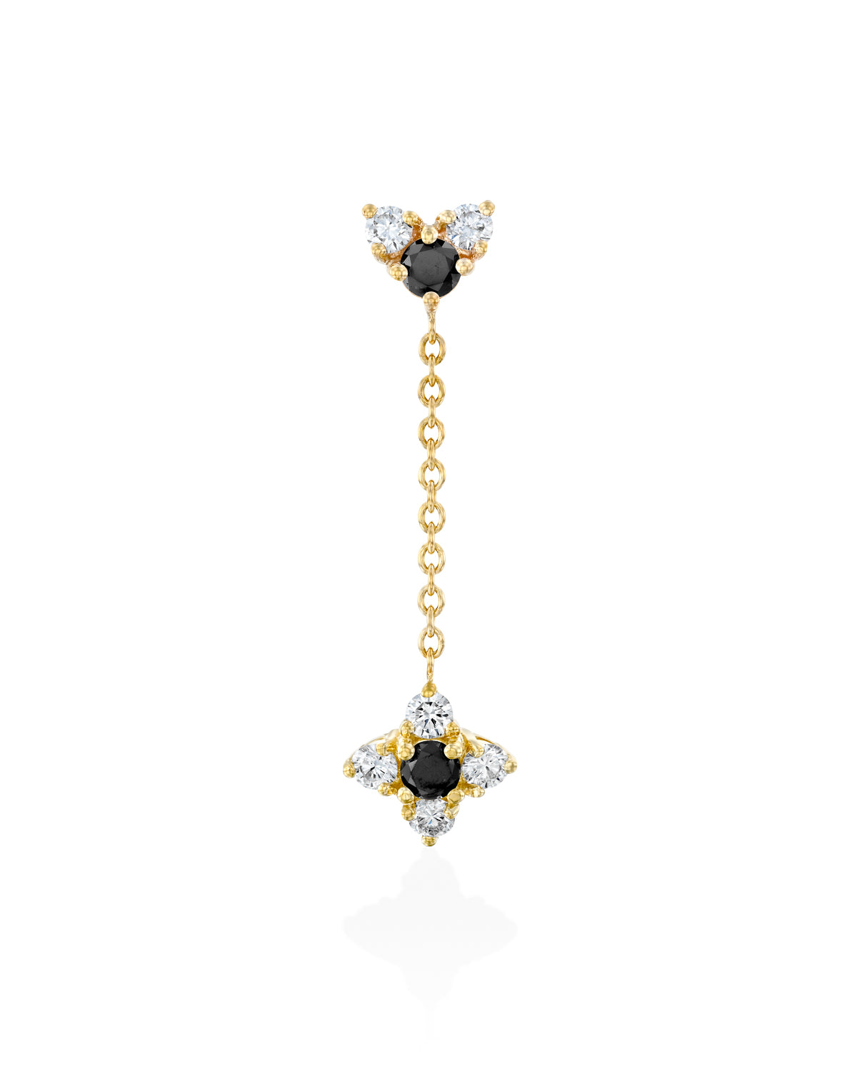 Alexandra Gold Earring Black & White Diamonds