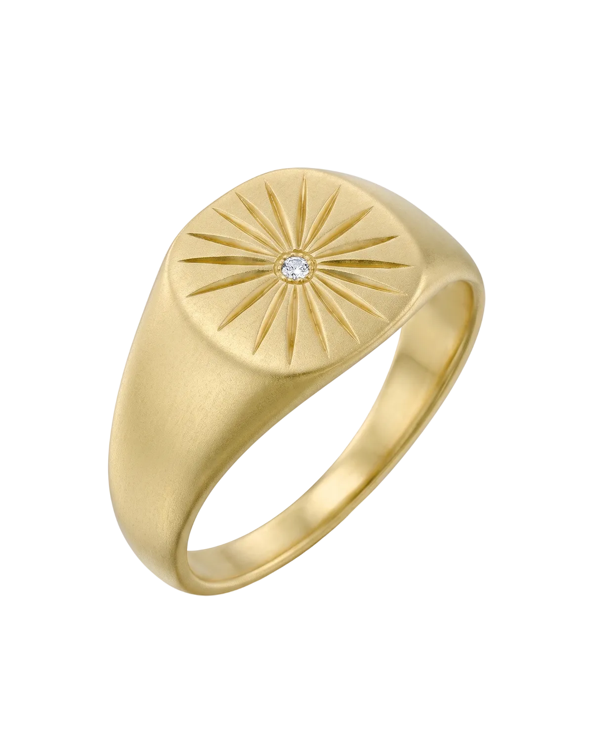 Sunny Gold Ring White Diamond matte