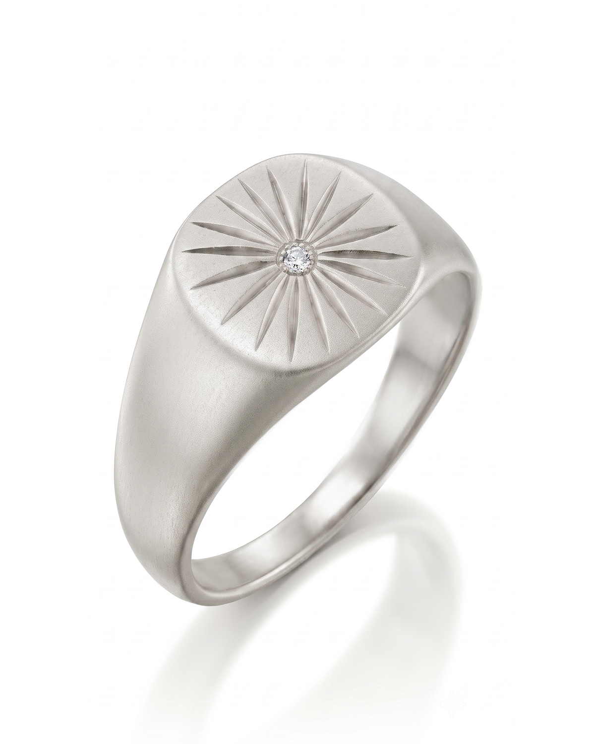 Sunny Gold Ring White Diamond matte