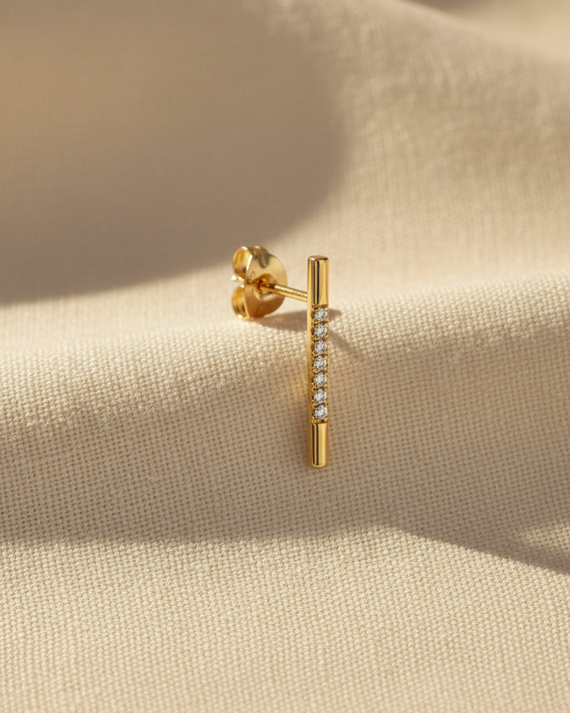 Long Valerie Gold Earring diamonds