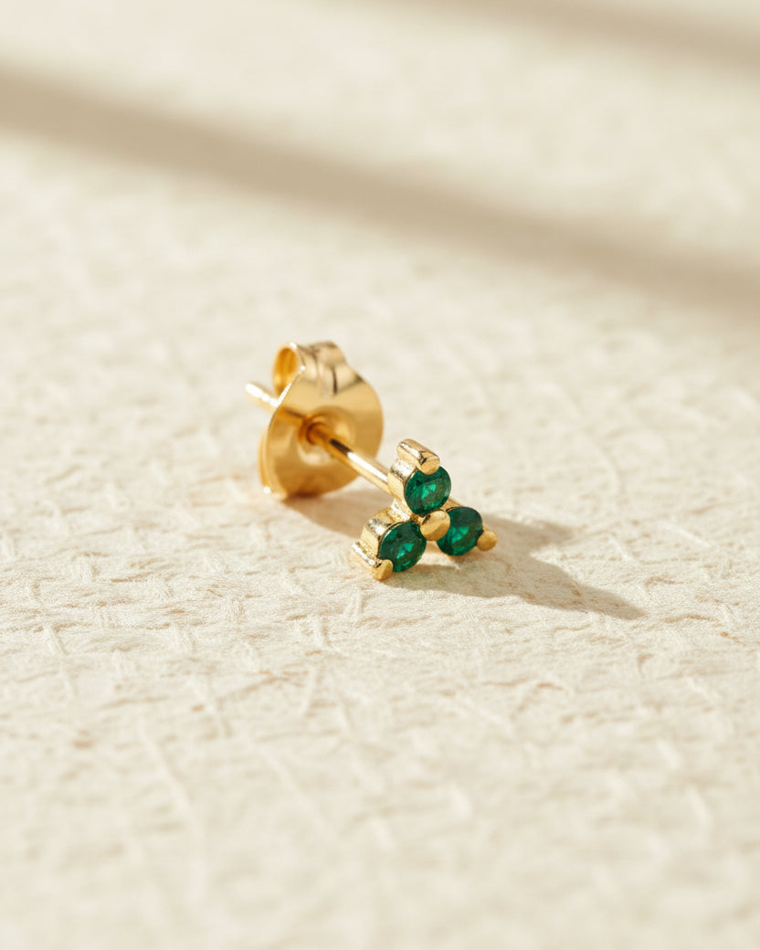 Mini Grace Earring With Emerald