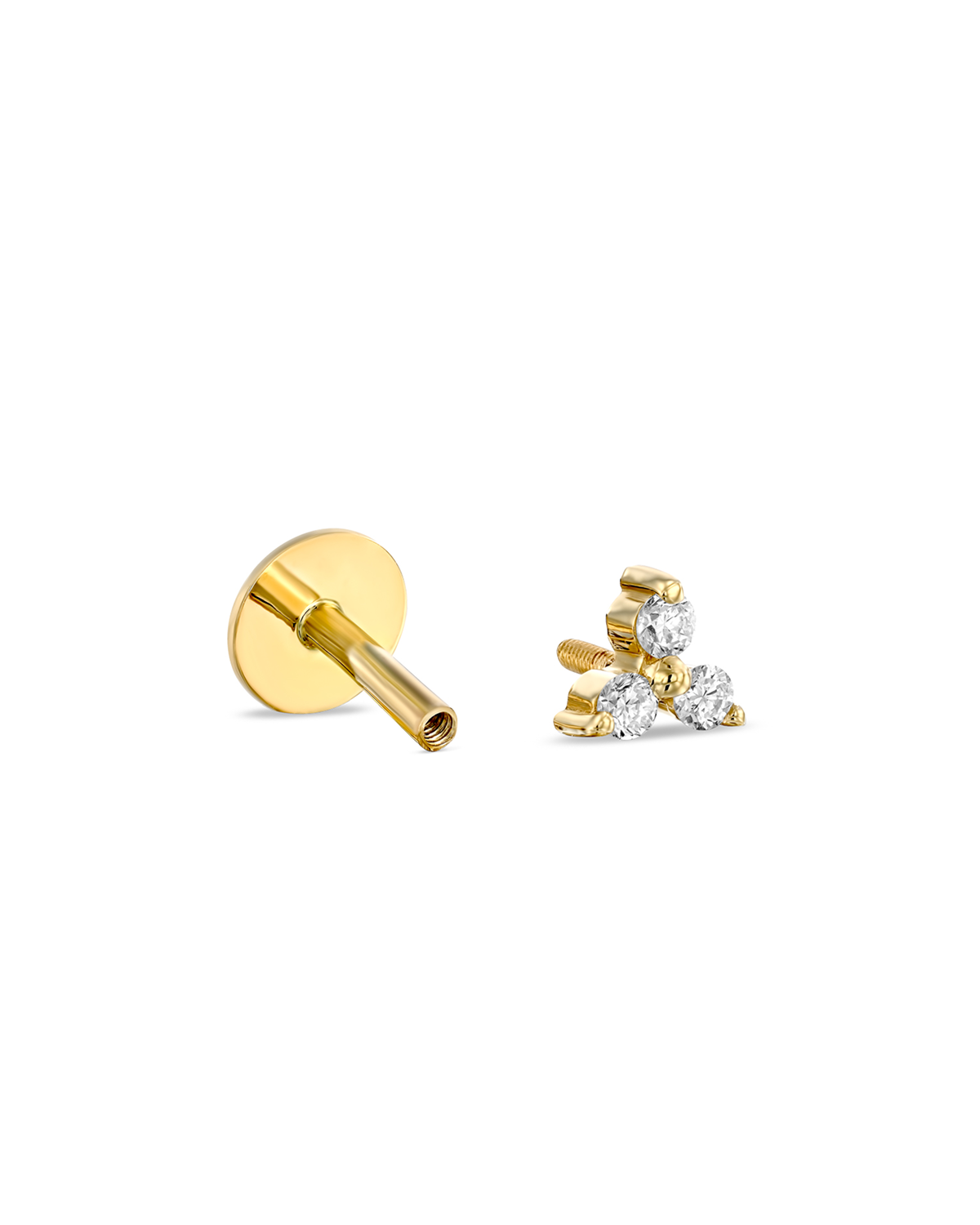 Mini Grace Piercing Earring With White Diamonds