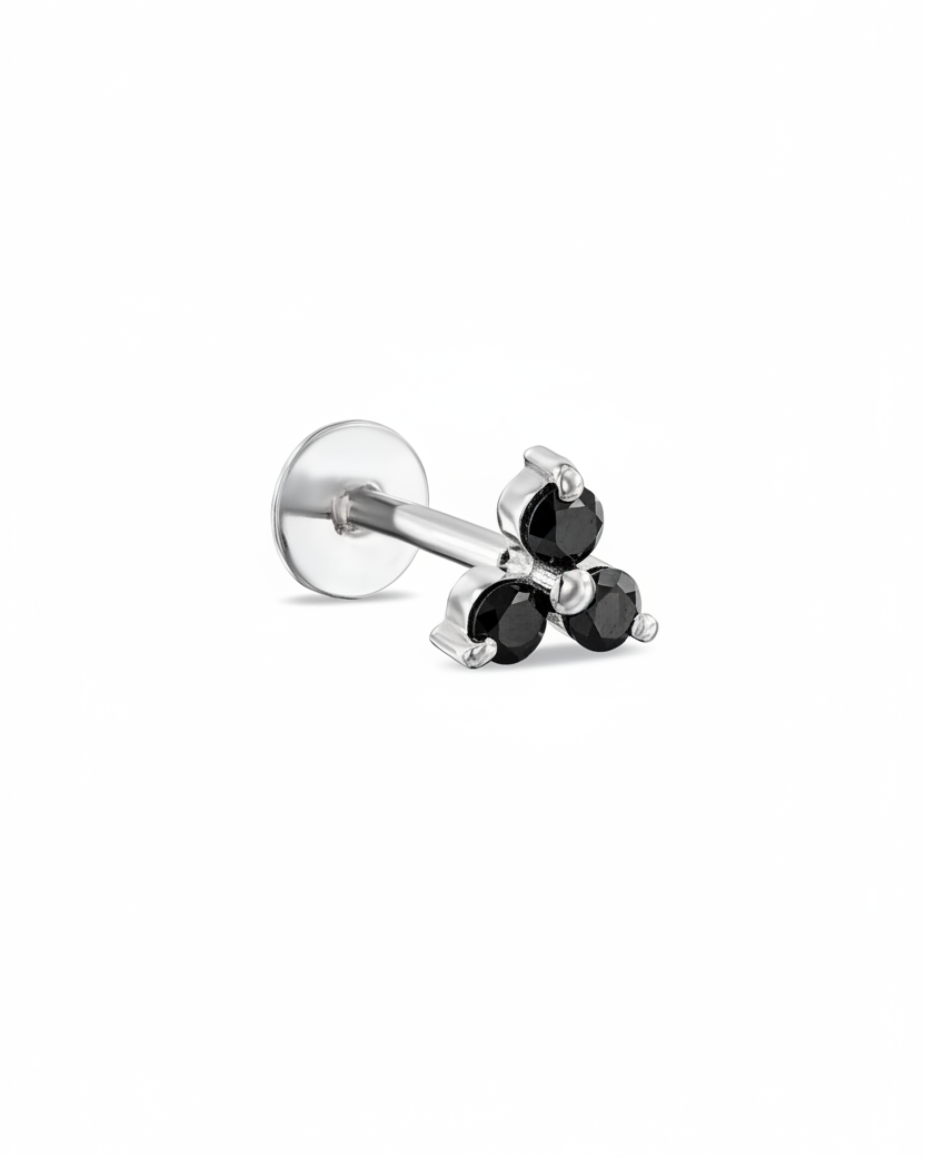 Grace Piercing Earring With Black Diamonds