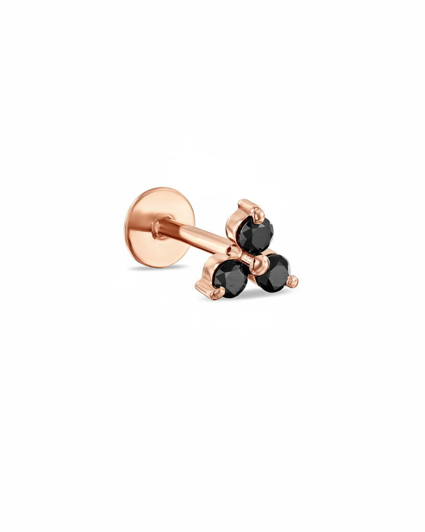 Grace Piercing Earring With Black Diamonds