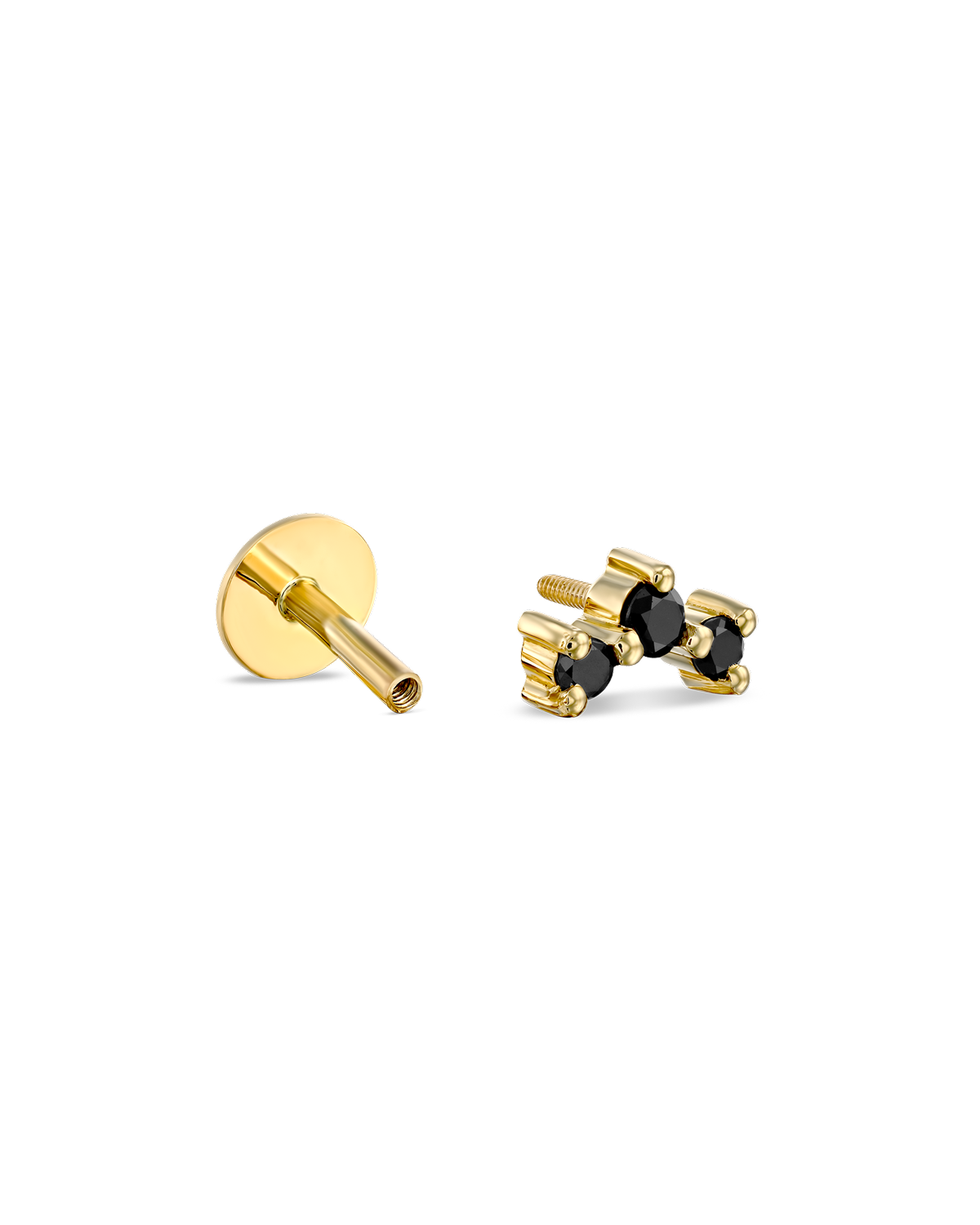 Frida Piercing Earring With Black Diamonds