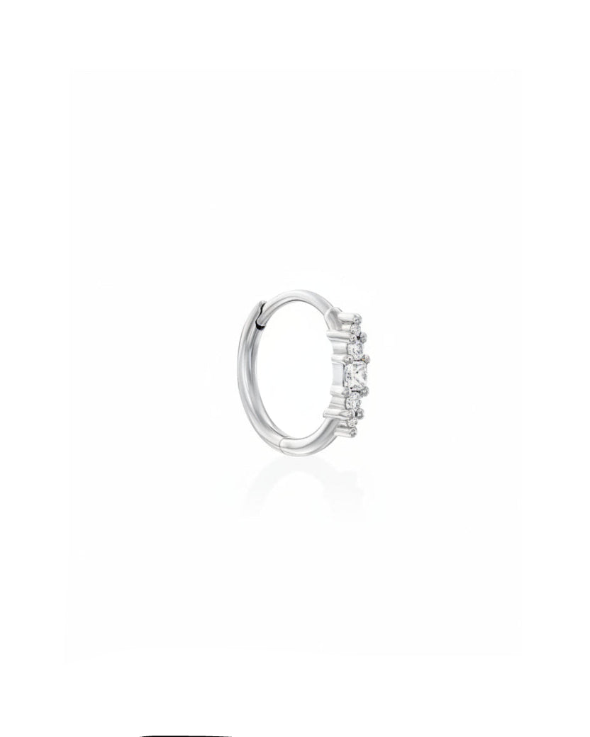 Bella Mia Hoop Gold Earring with white diamonds