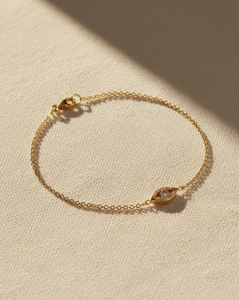 Evil Eye Gold Bracelet With Diamonds