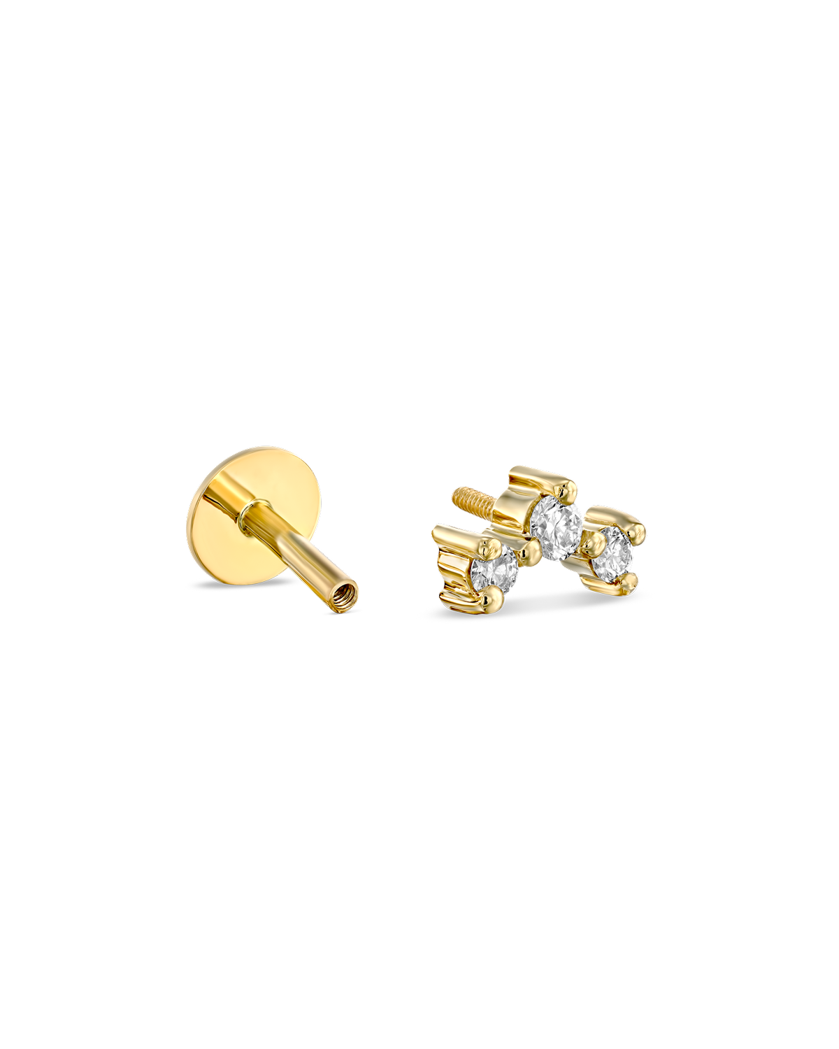 Frida Piercing Earring With White Diamonds