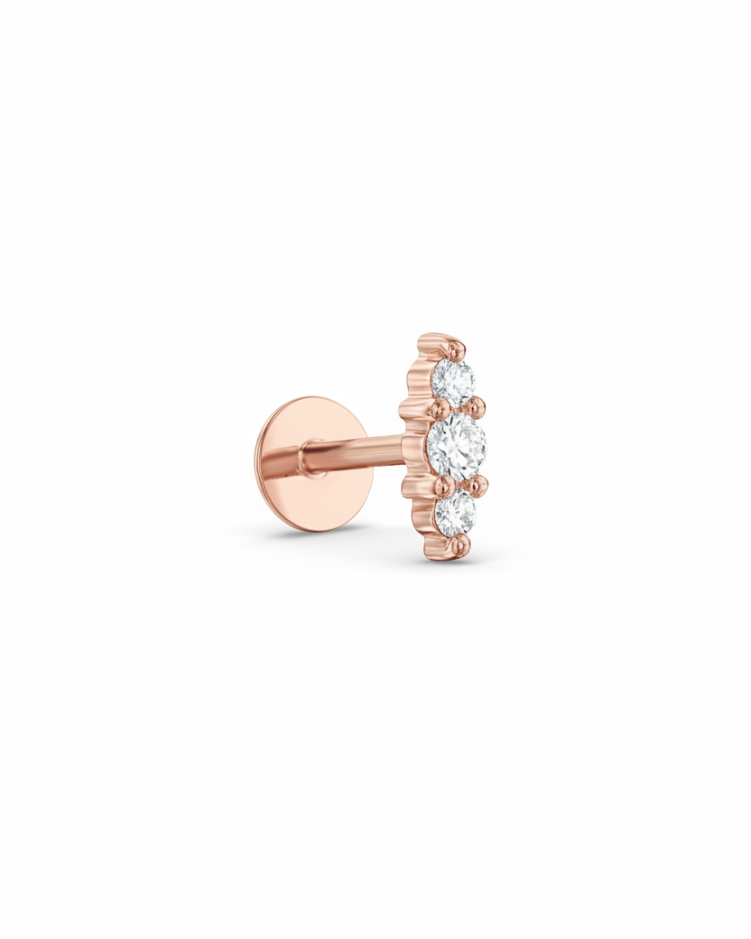 Audrey Piercing Earring With White Diamonds