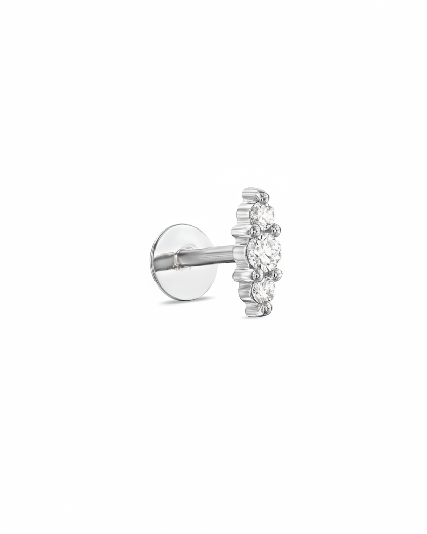 Audrey Piercing Earring With White Diamonds