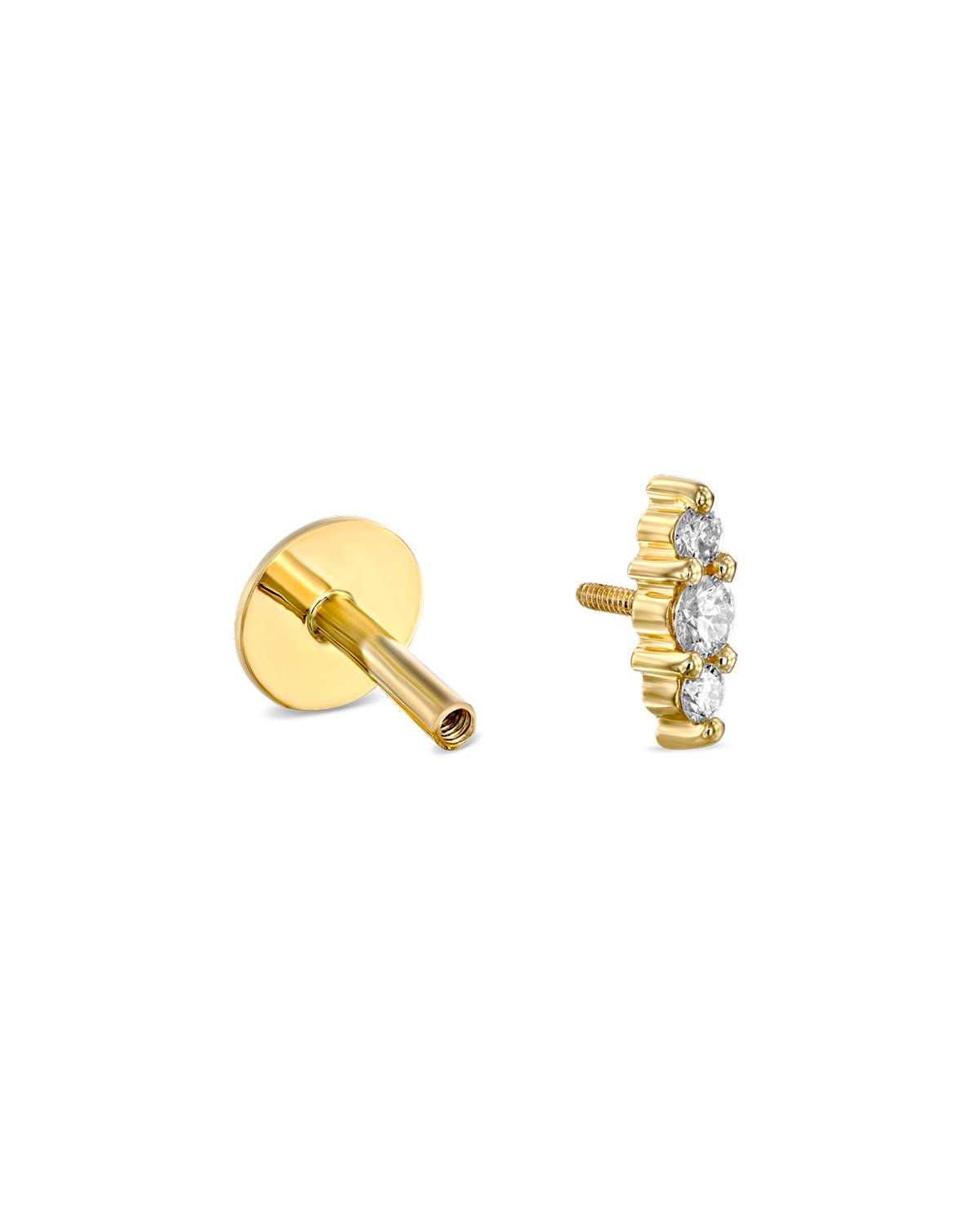 Audrey Piercing Earring With White Diamonds