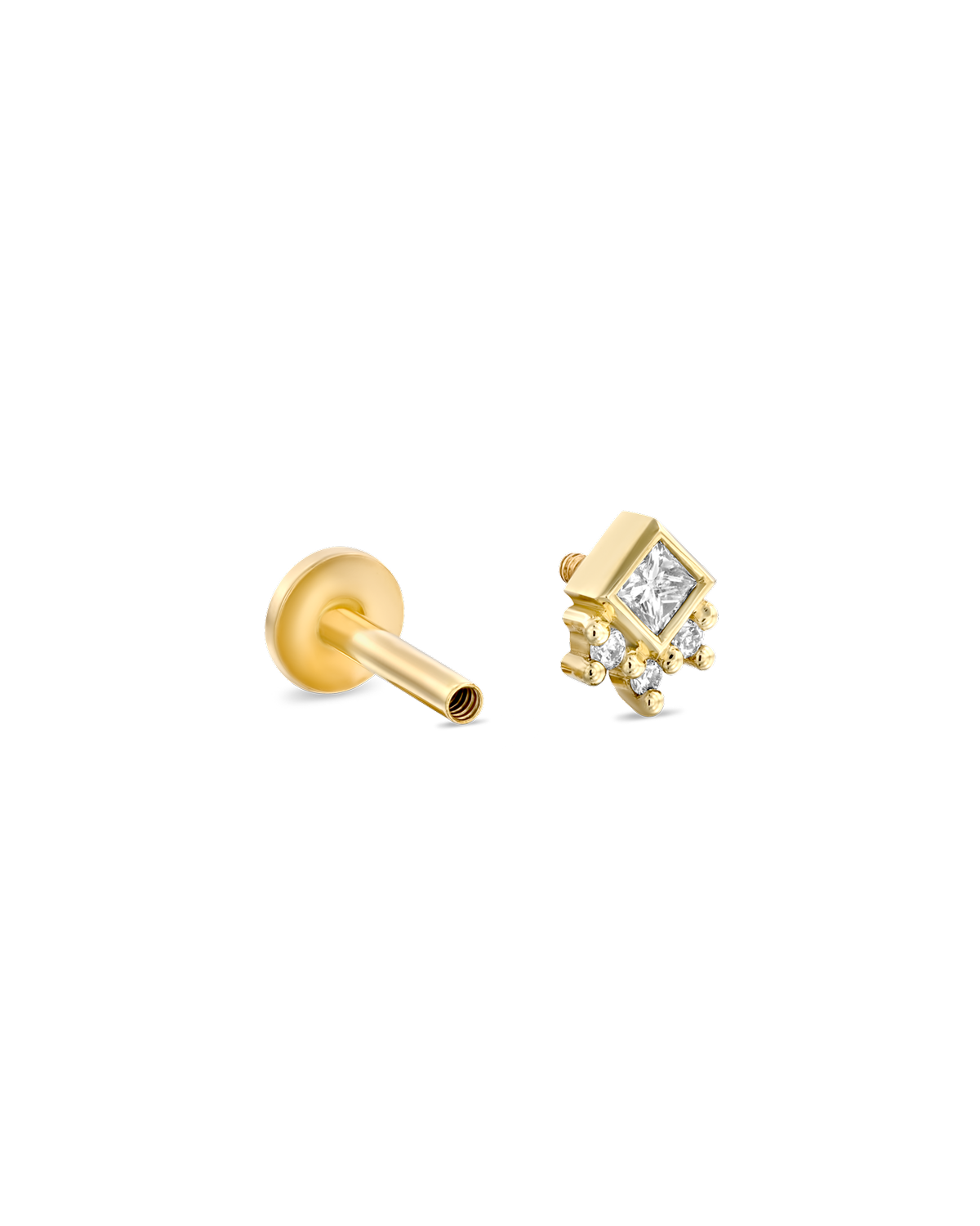 Veronica piercing earring with white diamonds