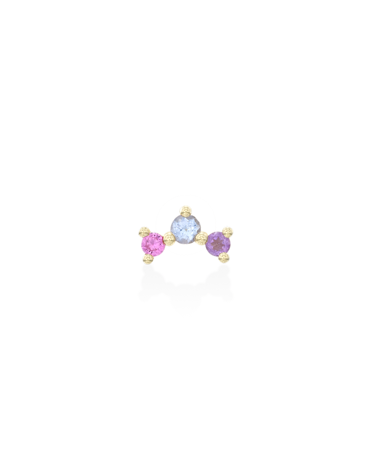 Frida Piercing Earring With Rainbow Stones