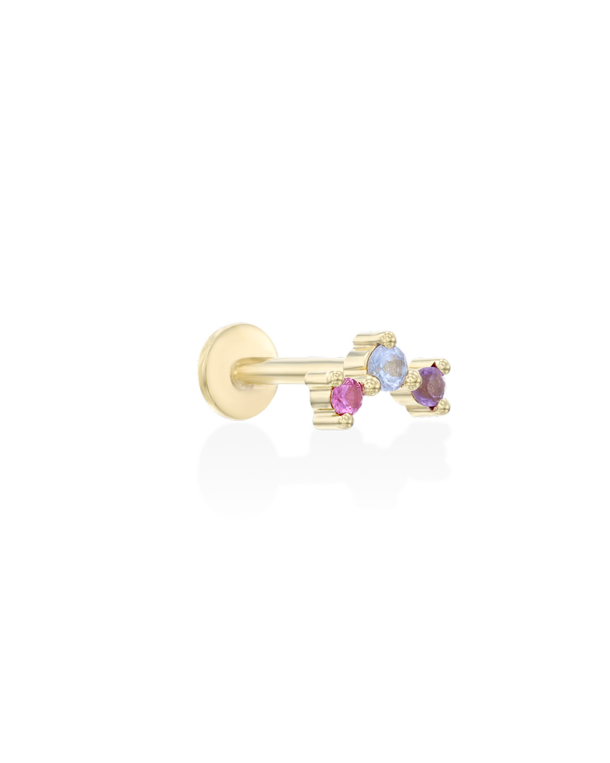 Frida Piercing Earring With Rainbow Stones