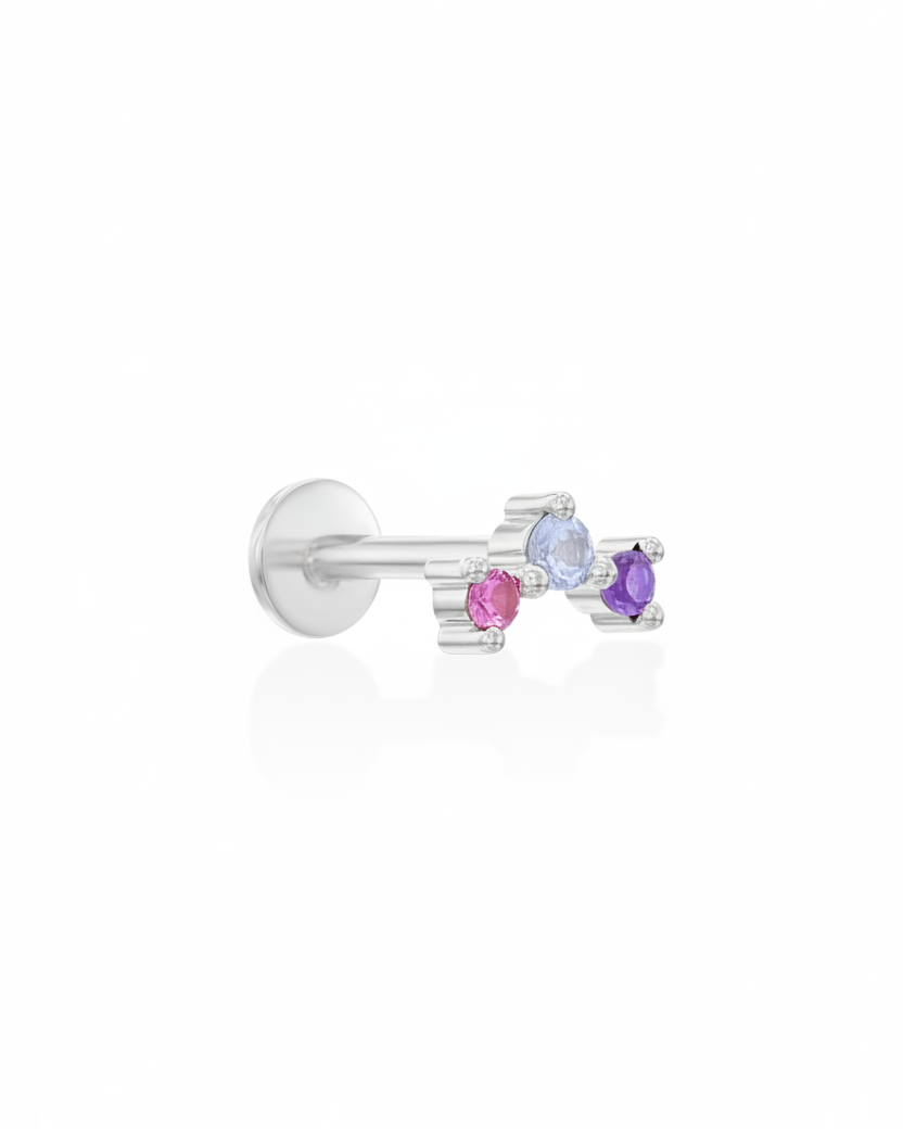 Frida Piercing Earring With Rainbow Stones
