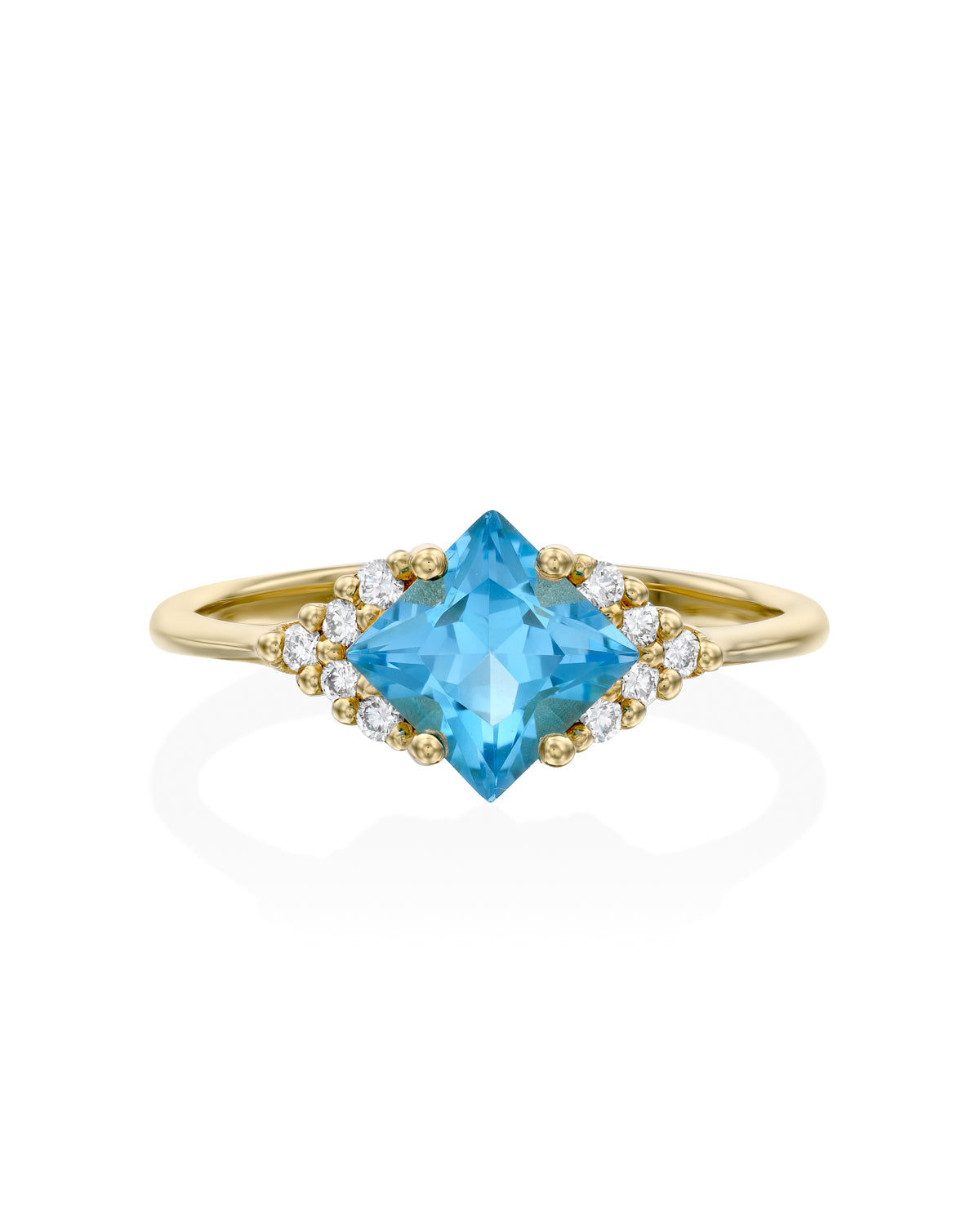 Juliette Ring With Diamonds and Blue Topaz - Swiss