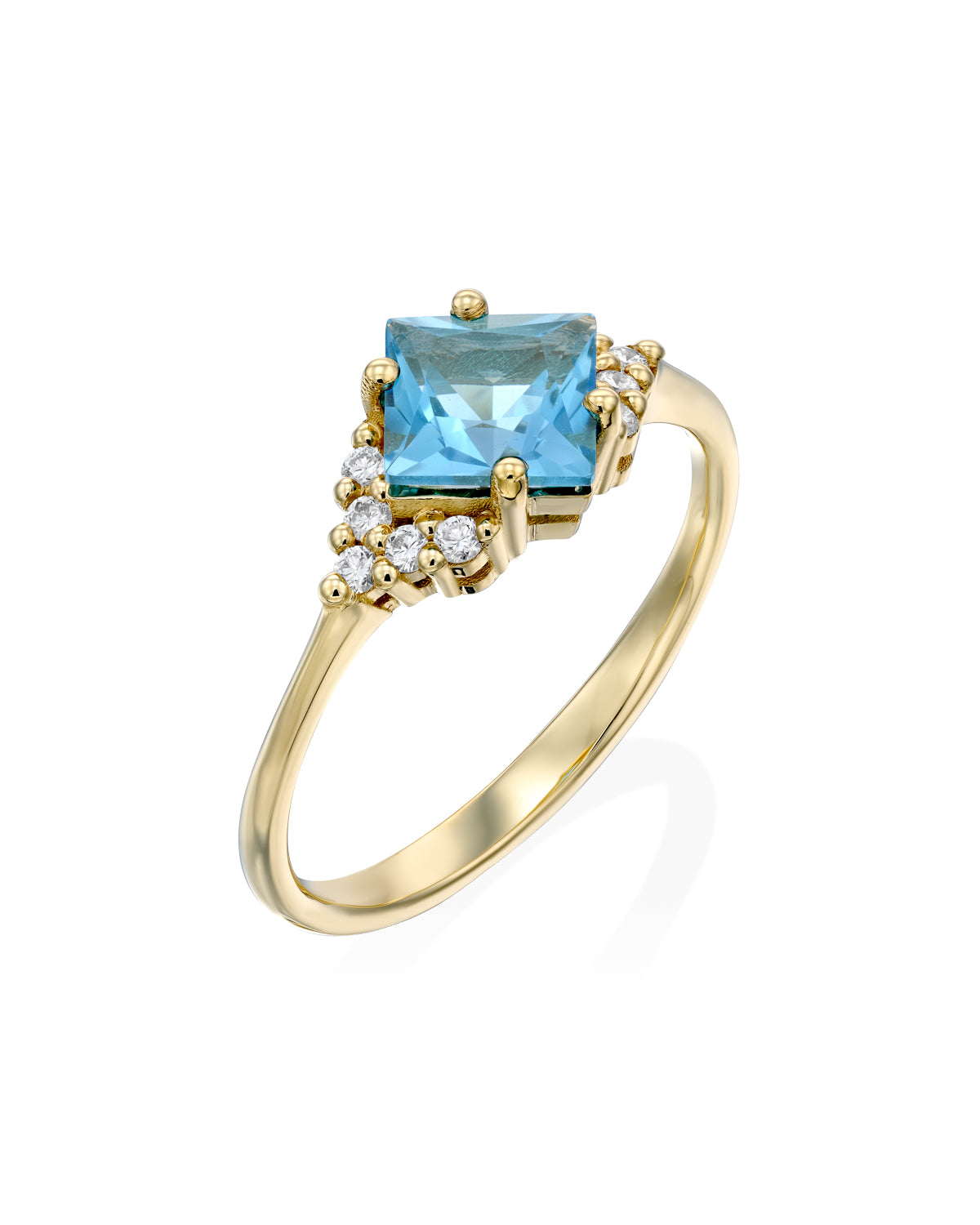 Juliette Ring With Diamonds and Blue Topaz - Swiss