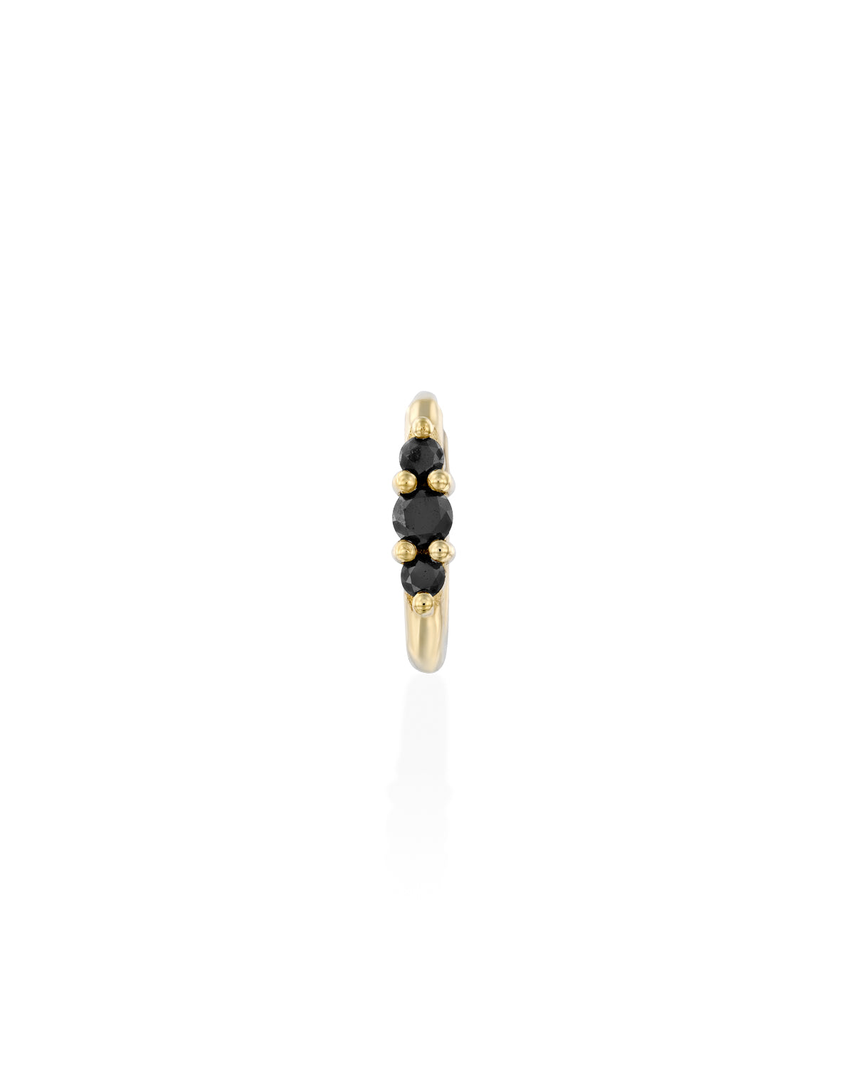 Audrey small Hoop With Black Diamonds