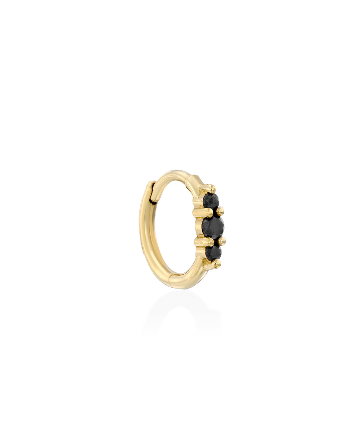 Audrey small Hoop With Black Diamonds
