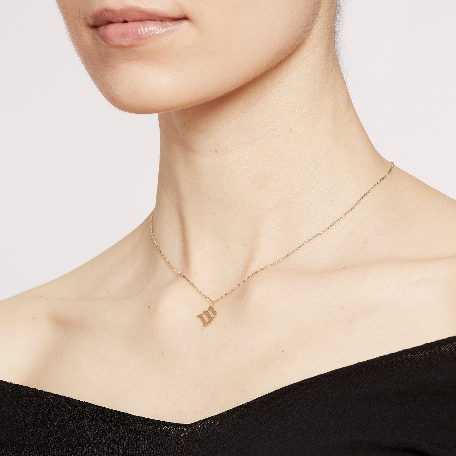Letter pendant - Small Aleph-Bet Gold Pendant