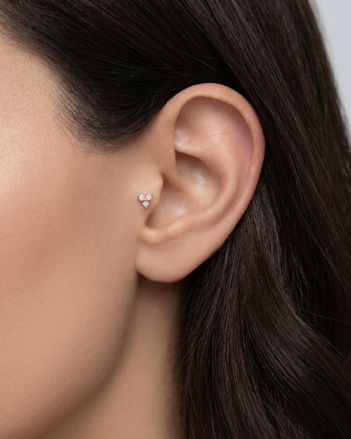 Mini Grace Piercing Earring With White Diamonds