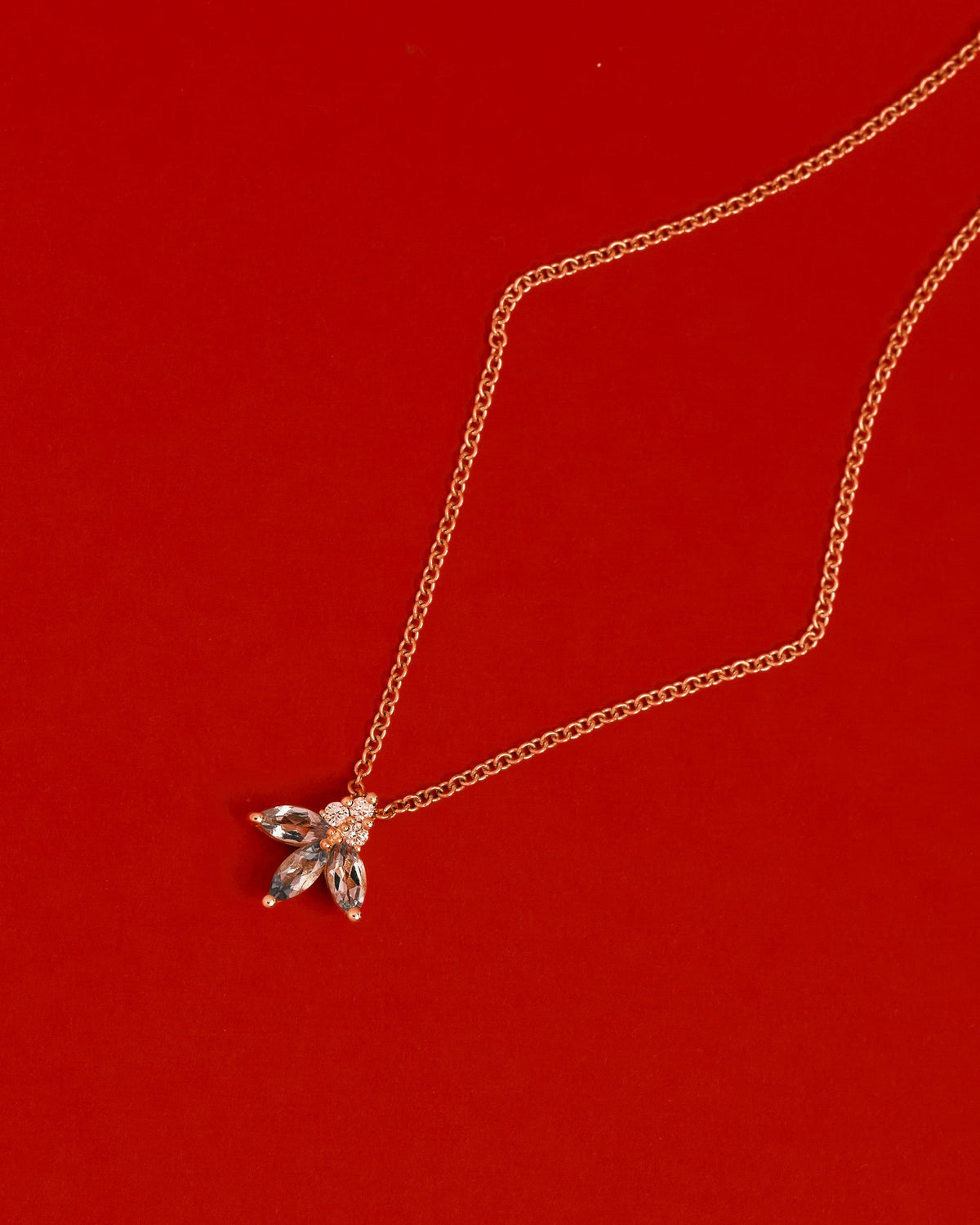 Jeanne Poisson Necklace Aquamarine & Diamonds