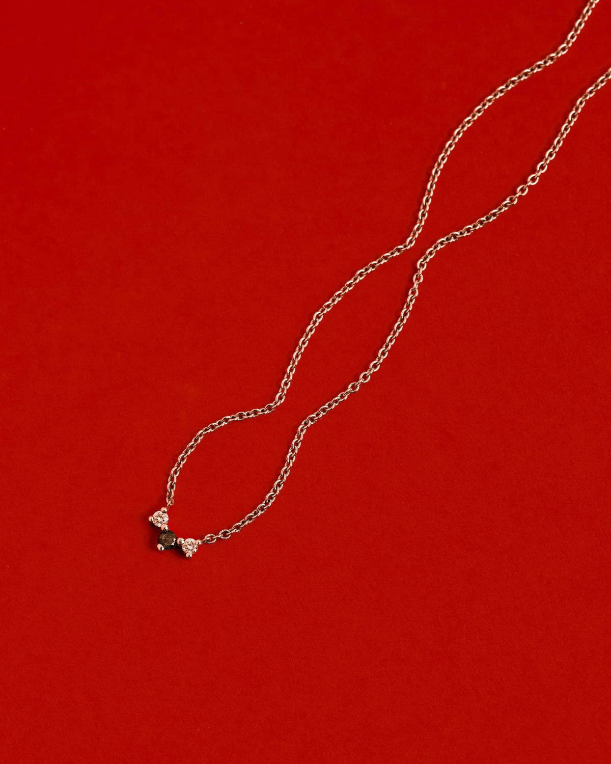Frida Necklace with White & Gray Diamonds