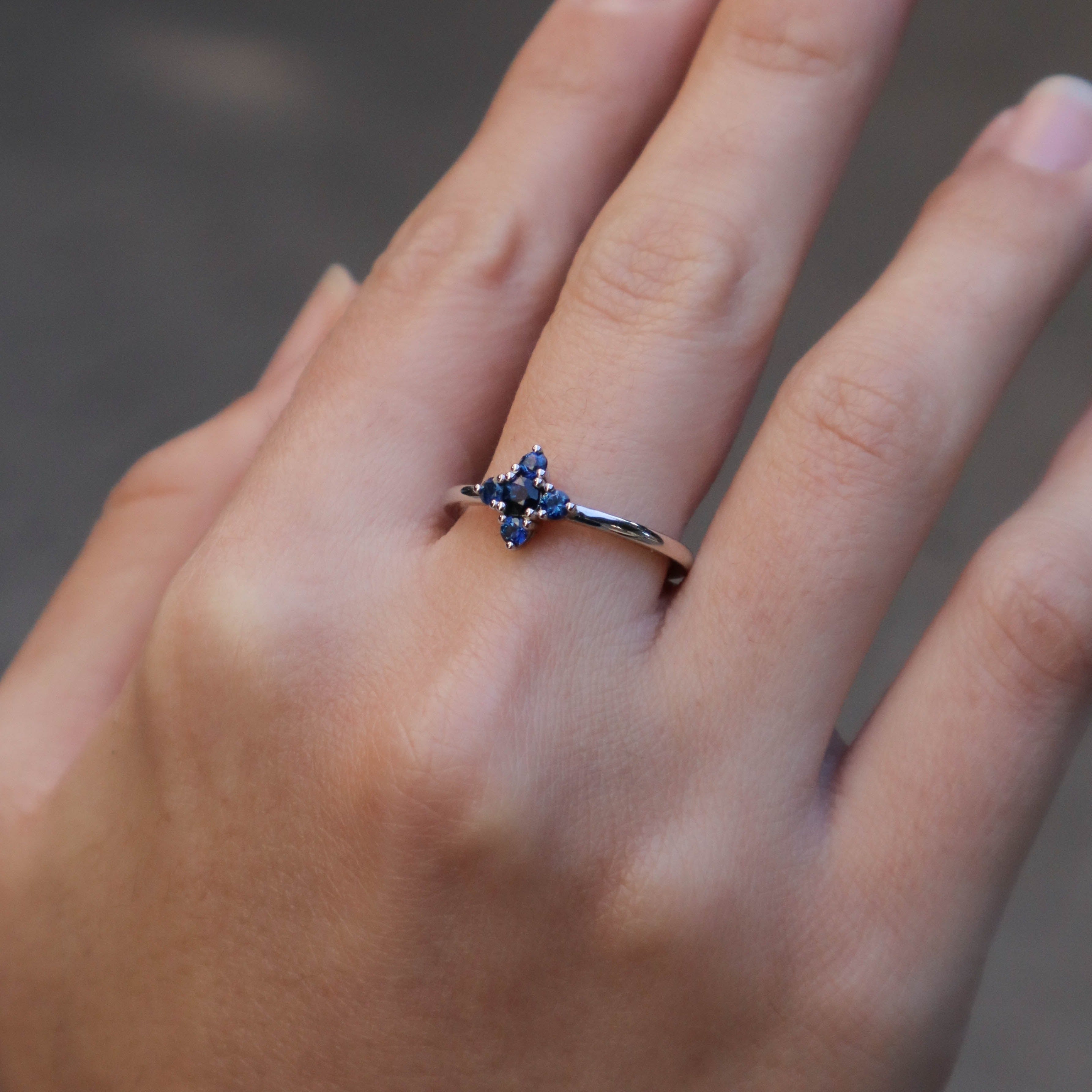 Eliana Ring with Blue Sapphires