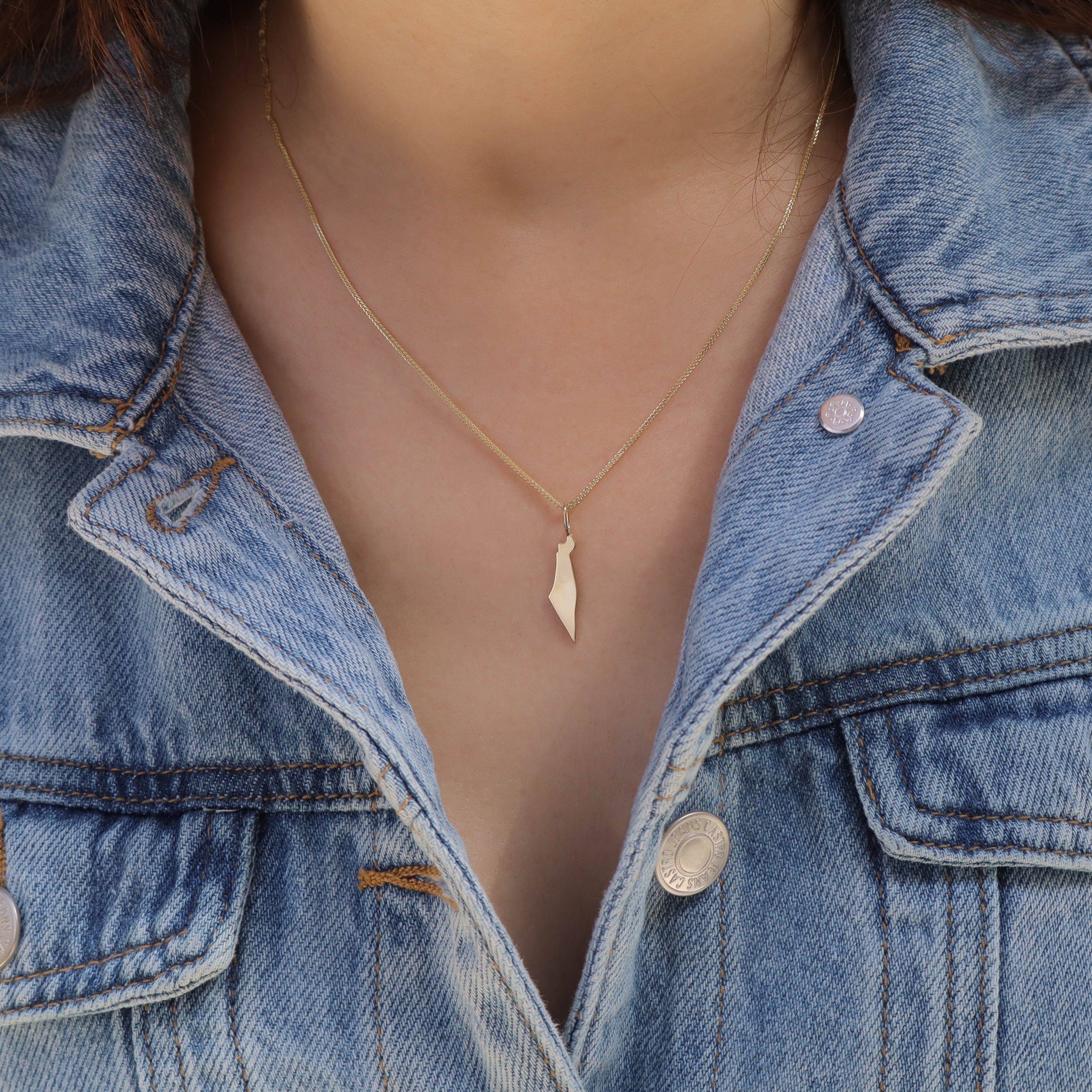 Israel map Gold pendant