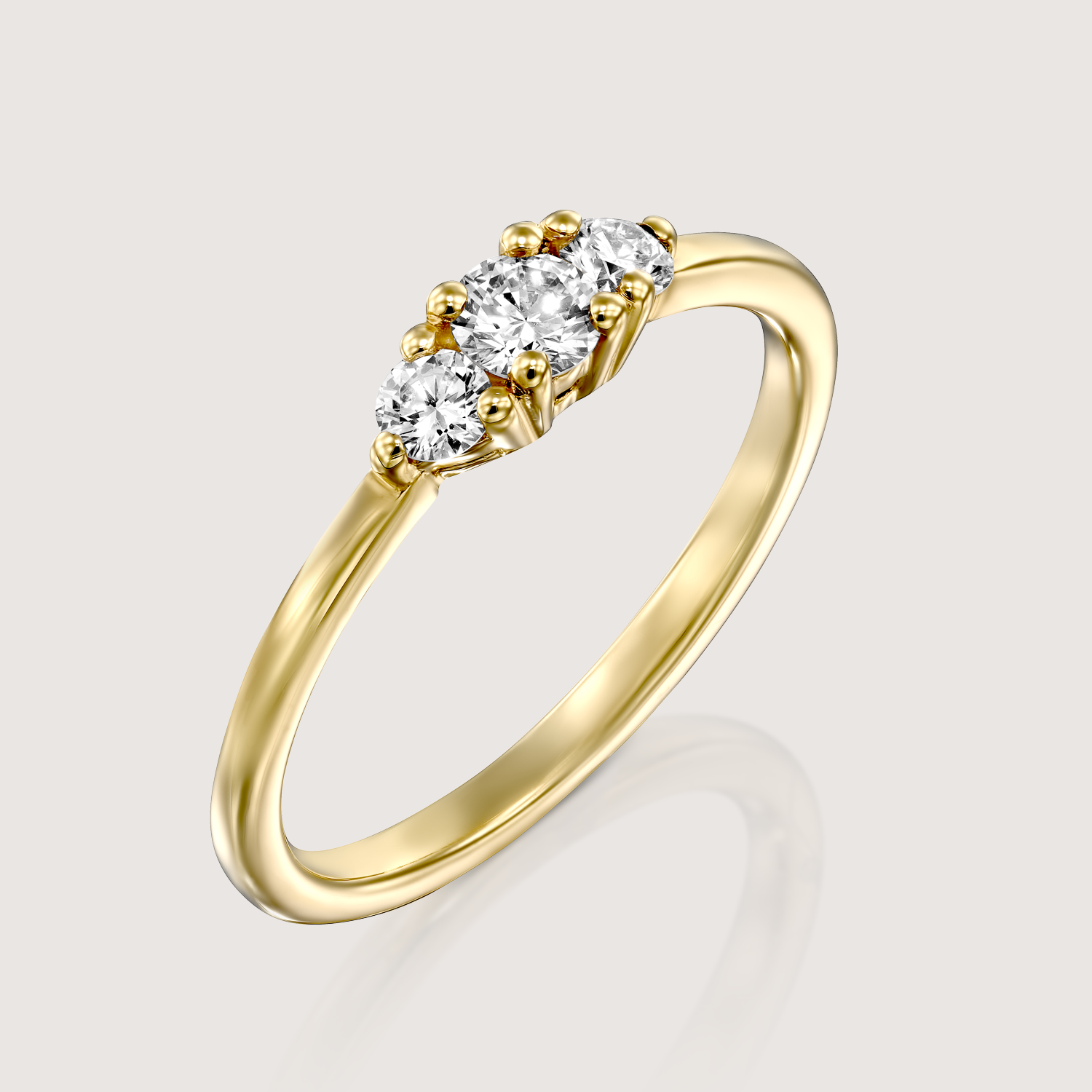 Audrey Gold Ring 3.5 mm White Diamond