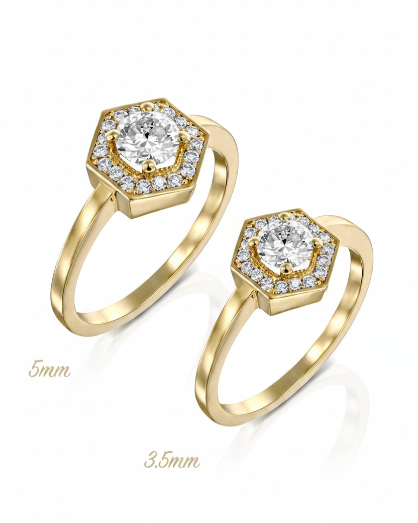 Amy Gold Ring 3.5mm Diamond