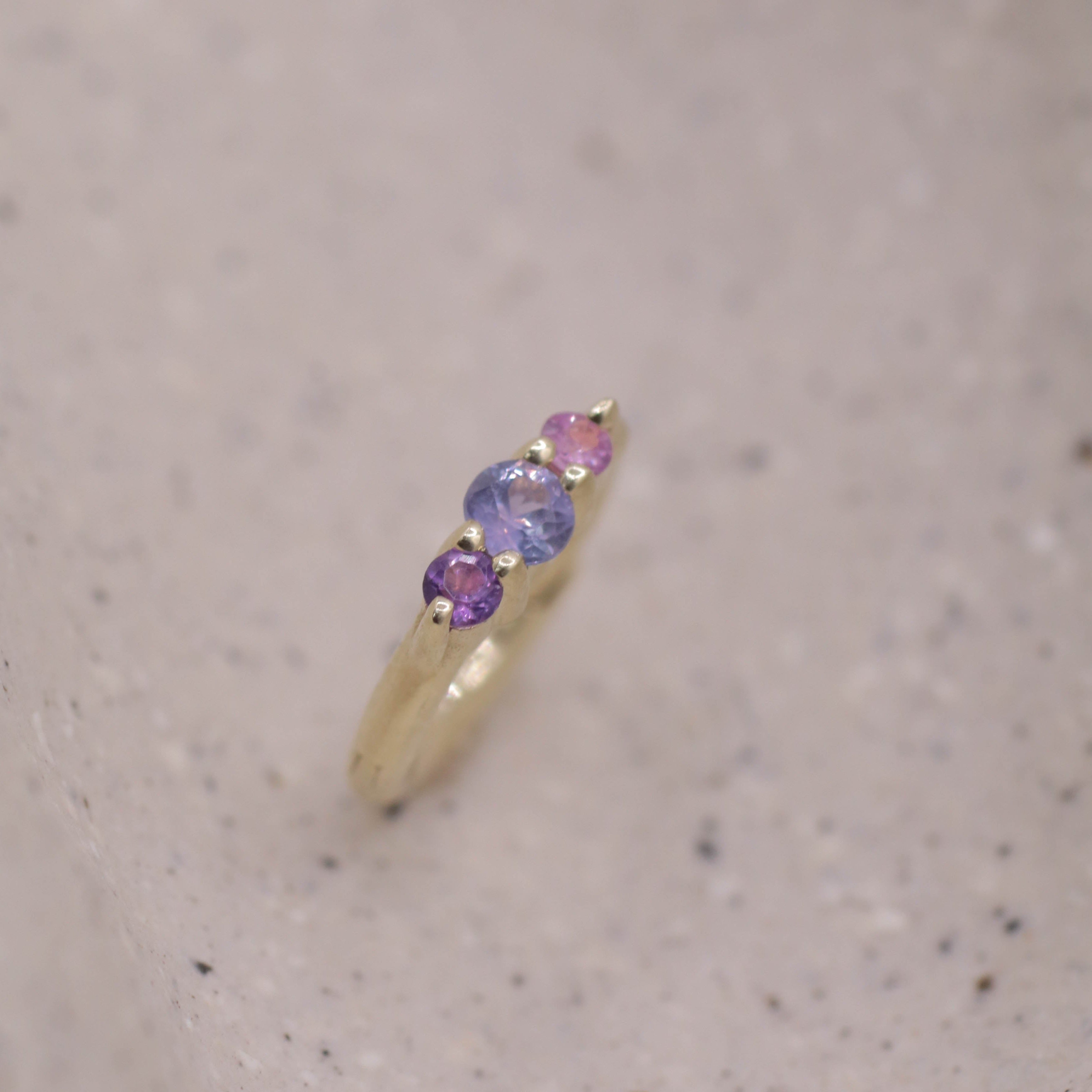 Audrey Mini Hoop Earring with purple stones