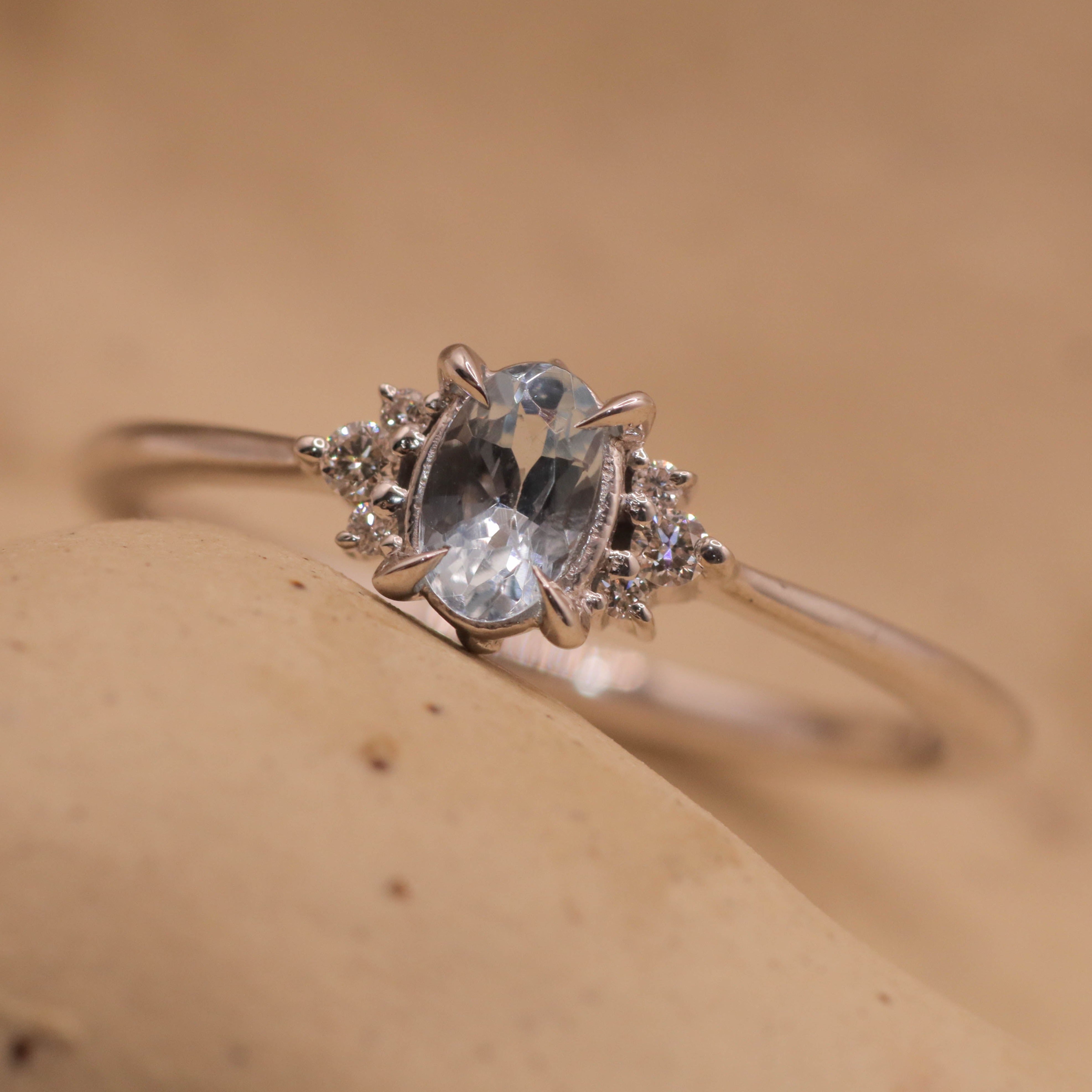 Ella Ring with Aquamarine and Diamonds