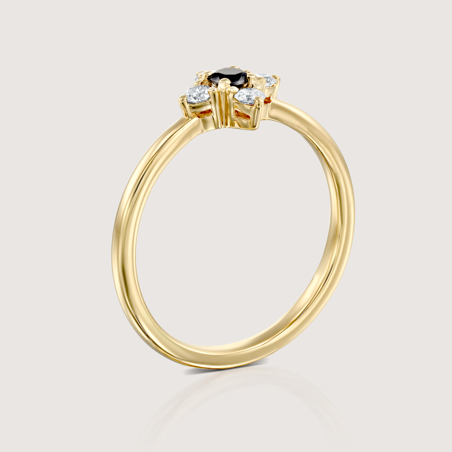 Eliana Gold Ring with Black & White Diamonds